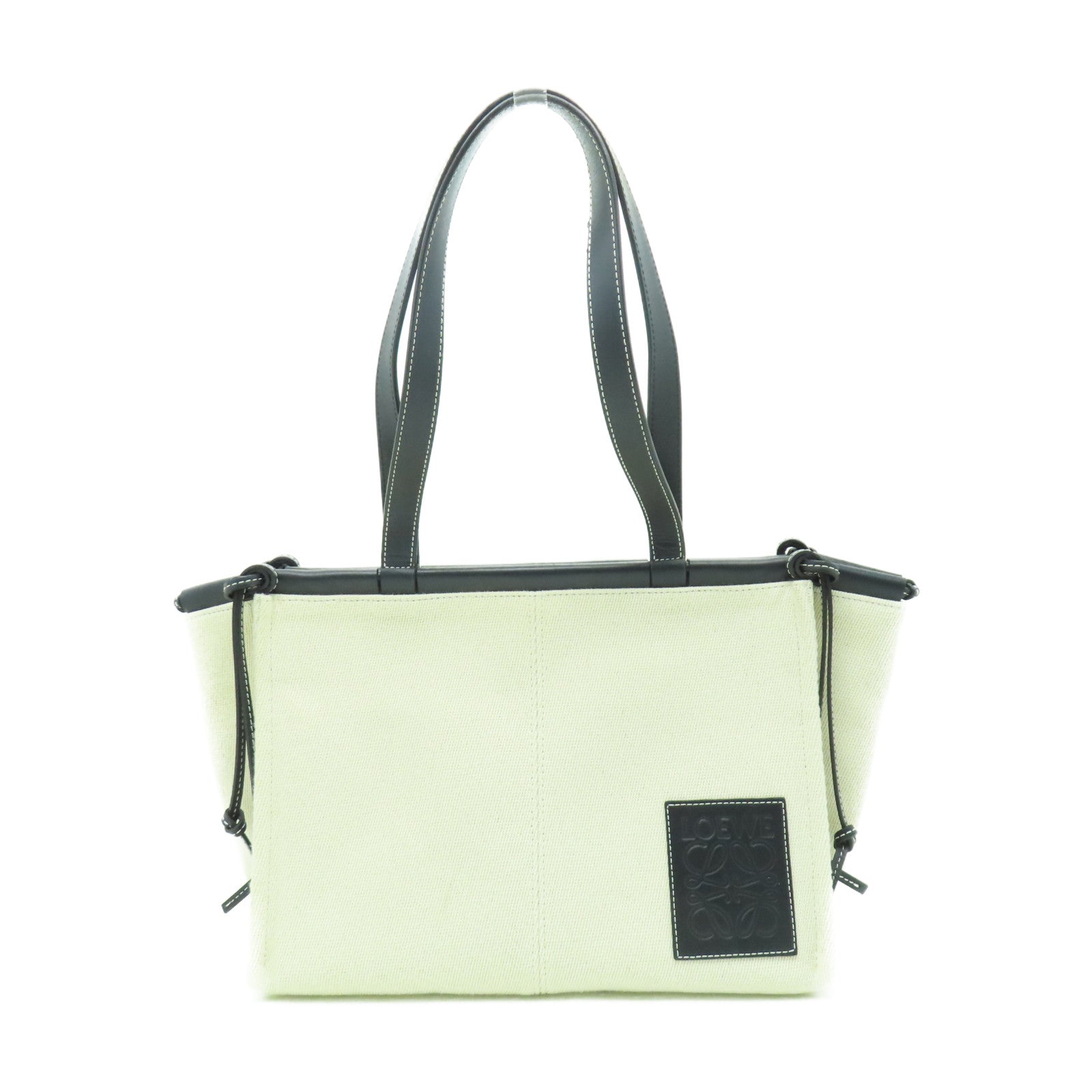 LOEWE 【清倉大減價】帆布Cushion Tote Bag肩背袋米色/黑色