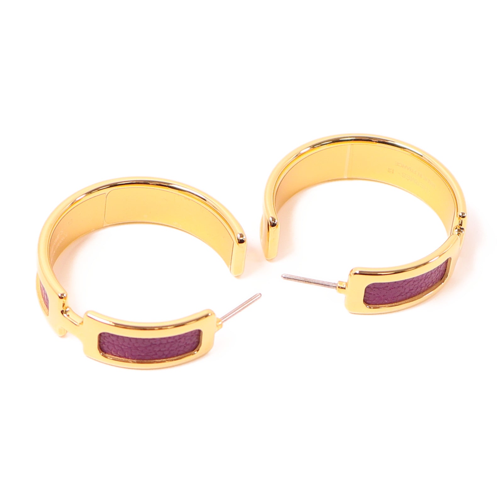 HERMES 金屬Olympe Earrings耳環金色/紫色