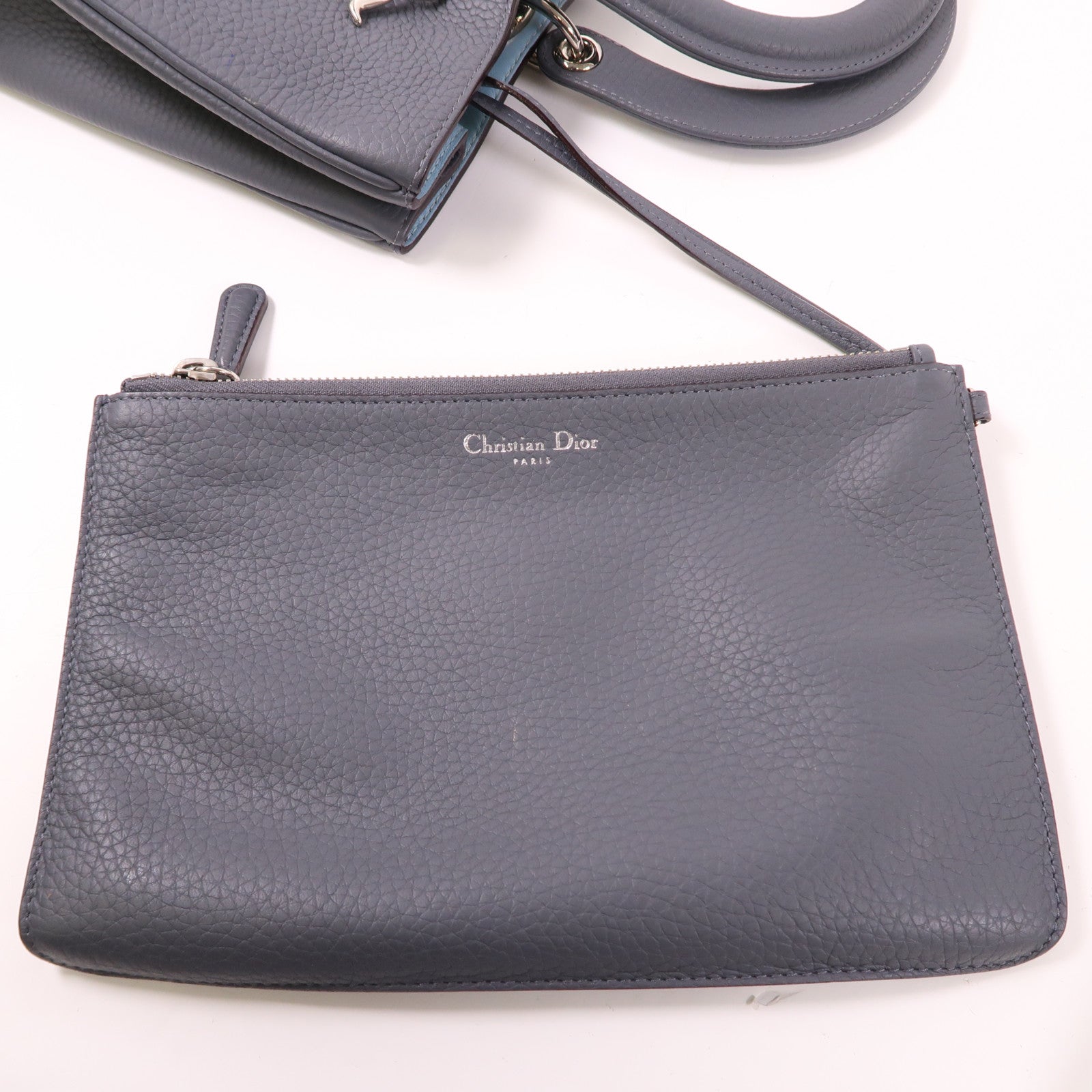 Dior 牛皮皮革Diorissimo銀扣手挽肩背兩用袋