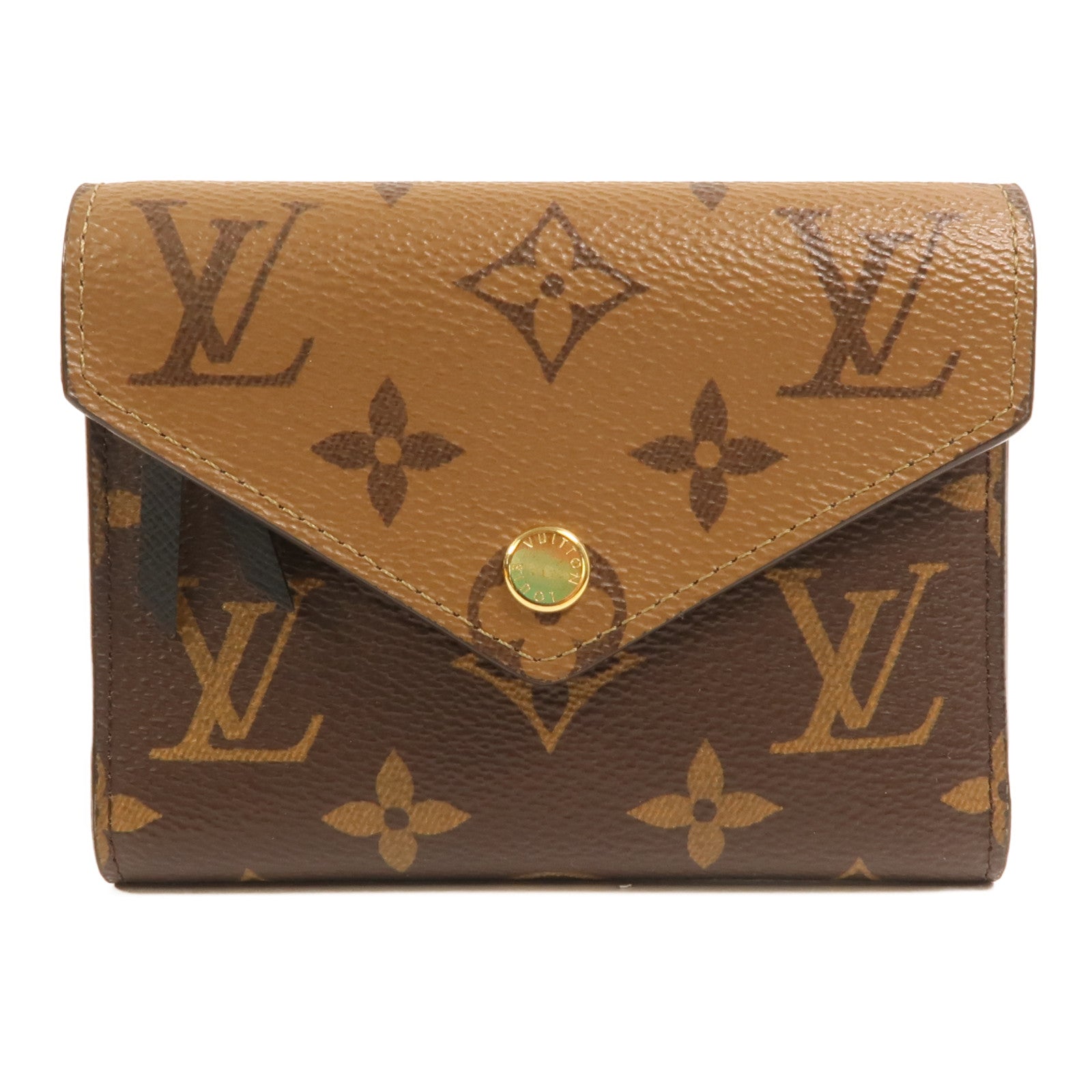 LOUIS VUITTON Monogram/Monogram Reverse Victorine Wallet金扣錢包棕色