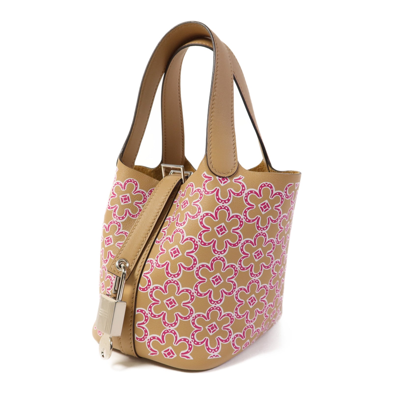 HERMES Swift皮革Picotin Lucky Daisy銀扣手挽袋Chai