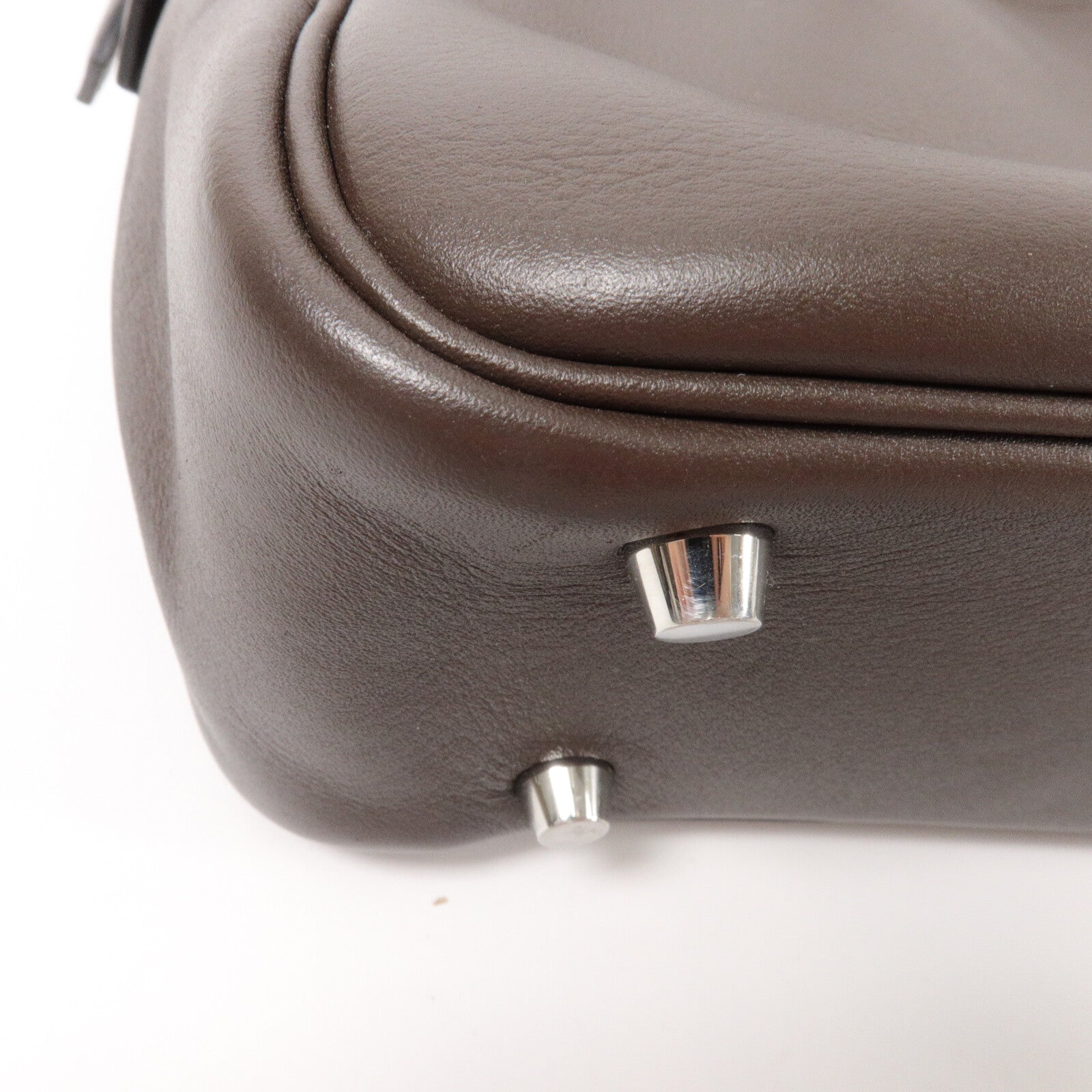 HERMES Evergrain皮革Plume Briefcase手挽袋Chocolate