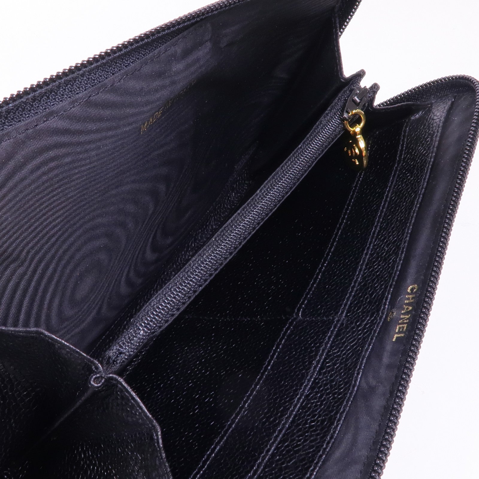 CHANEL 牛皮皮革Long Wallet金扣長錢包