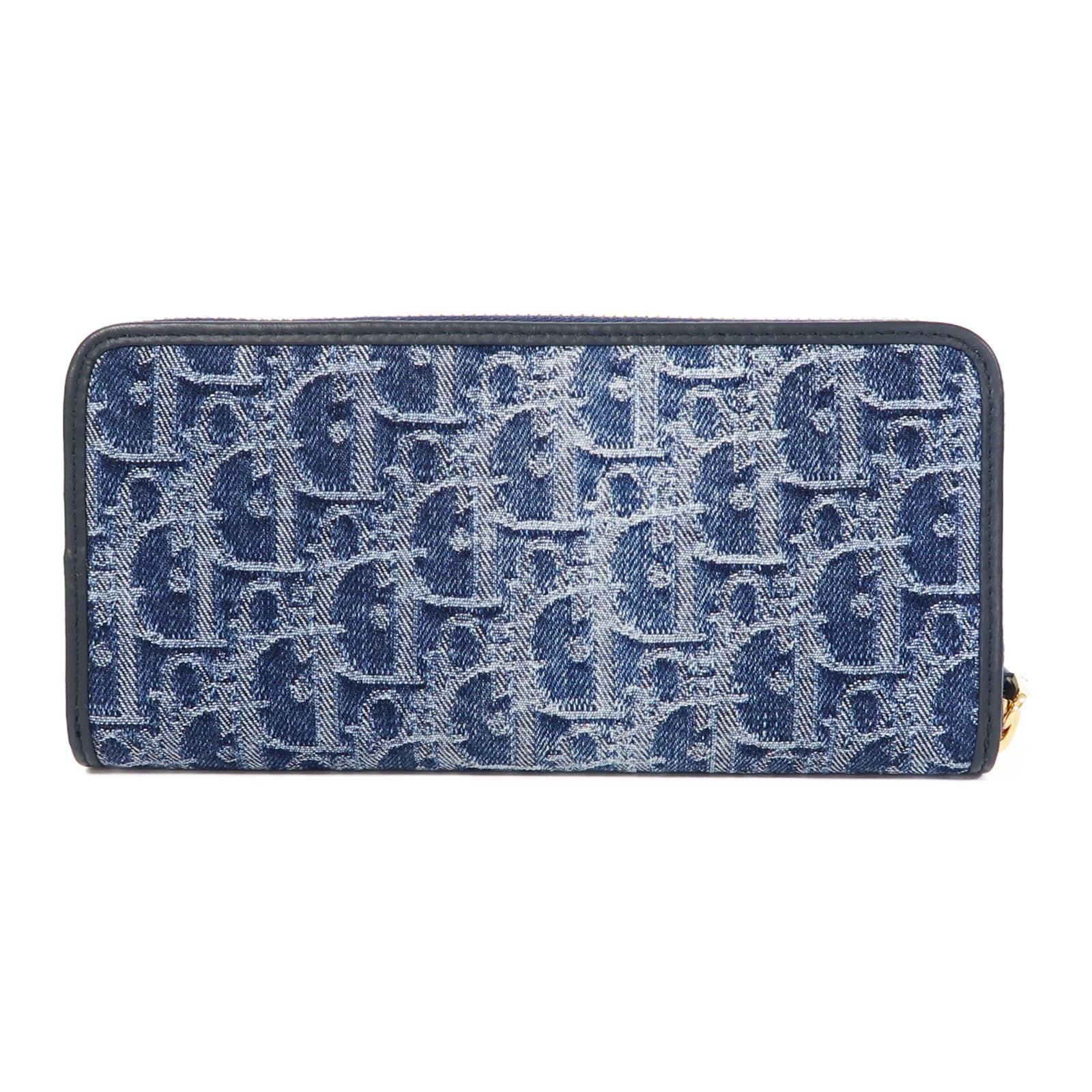 Dior 【激減優惠】帆布Zipper Long Wallet金扣長錢包藍色
