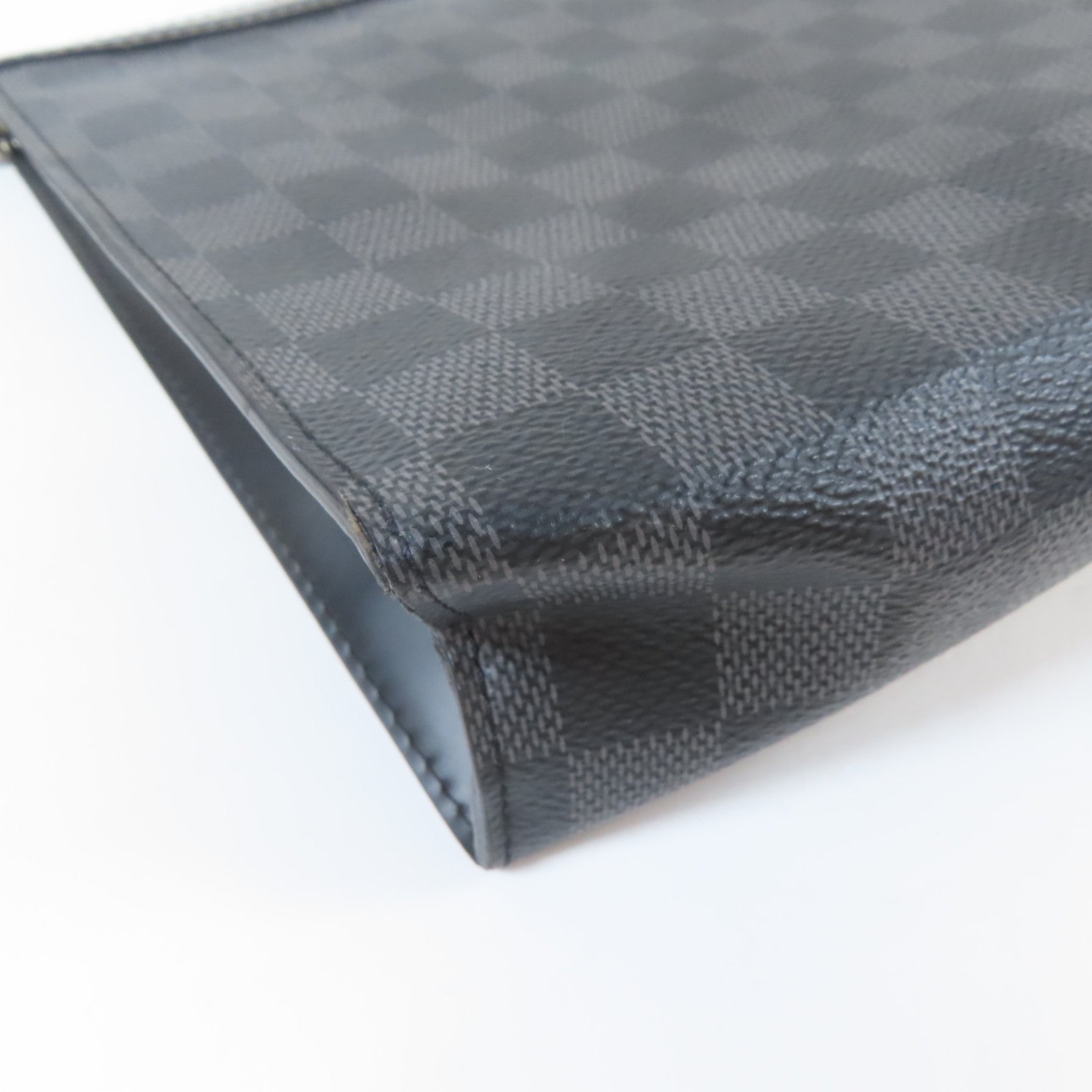 LOUIS VUITTON Damier Graphite Pochette Voyage銀扣手拿包黑色