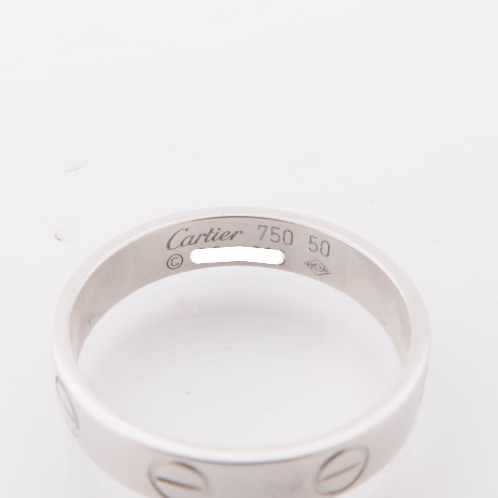 CARTIER 18K白金Love Ring戒指Cartier#50/US#5.25