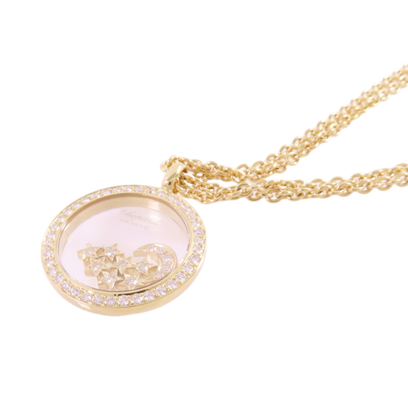 Chopard 18K黃金/鑽石Happy Diamonds Moon & Stars Necklace項鏈