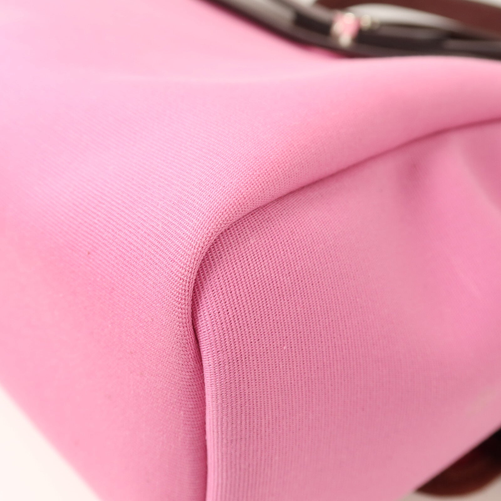 HERMES 帆布/Vache Hunter皮革Herbag PM銀扣手挽肩背兩用袋Bubble Gum/Rough H