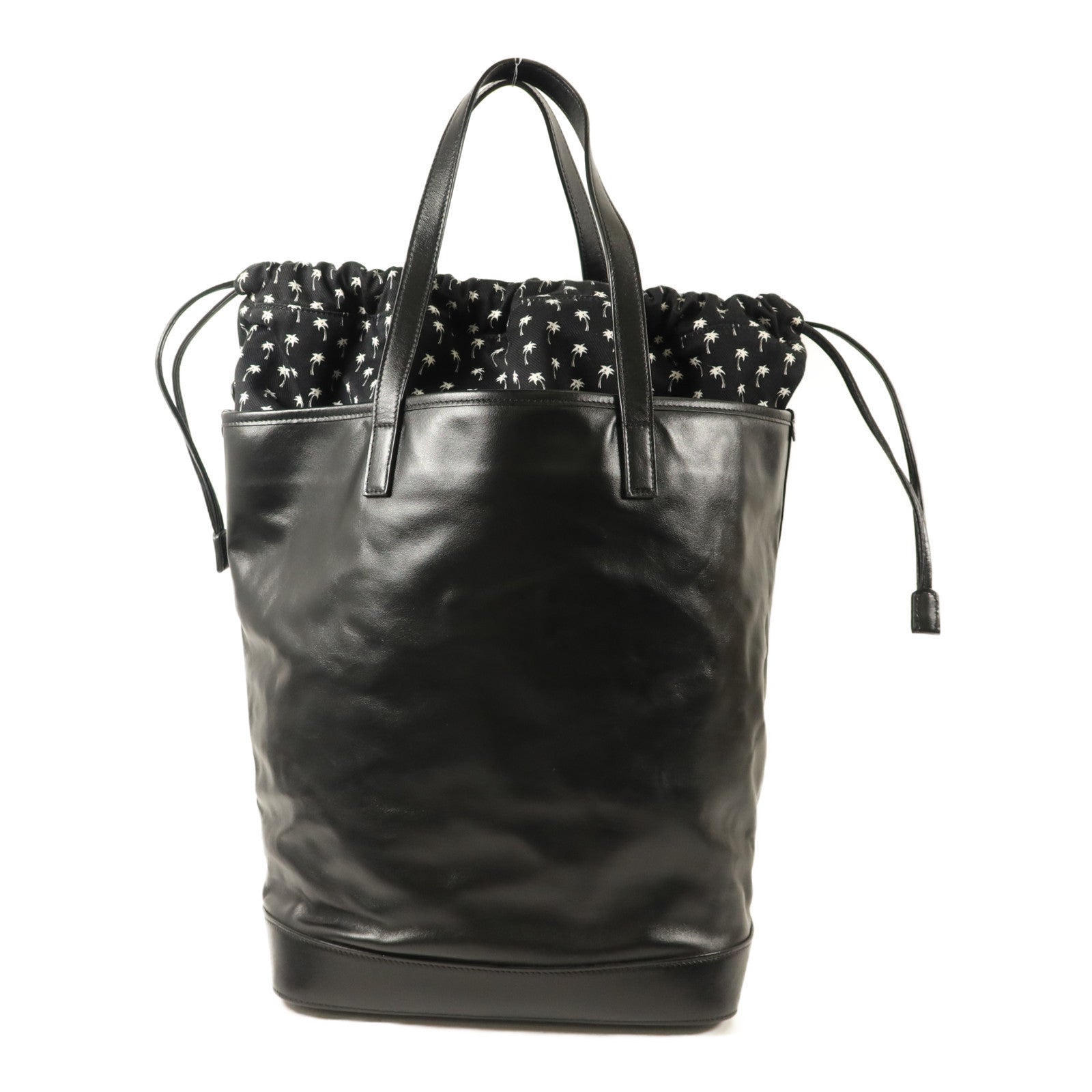 SAINT LAURENT 牛皮皮革/帆布Teddy Drawstring Tote Bag手挽袋