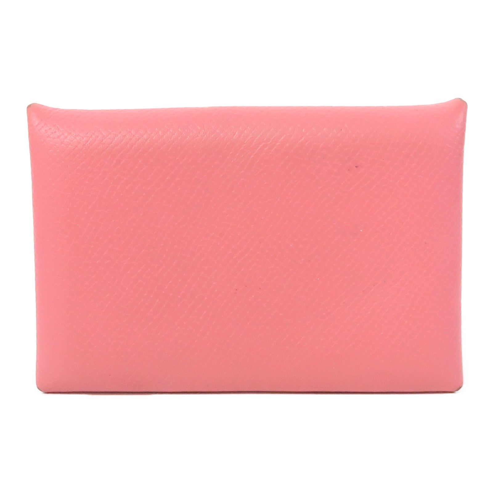 HERMES Epsom皮革Card Case銀扣卡片套粉紅色
