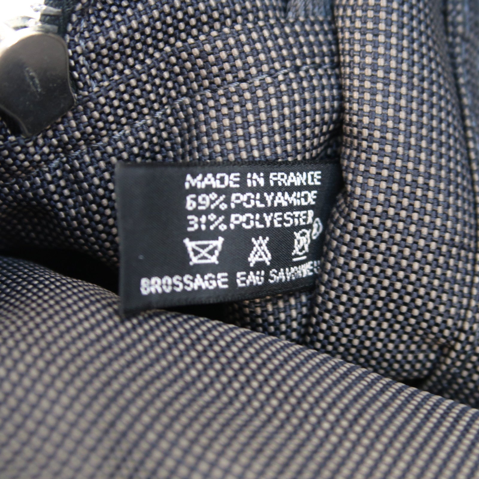 HERMES 帆布Herline Backpack銀扣背包灰色