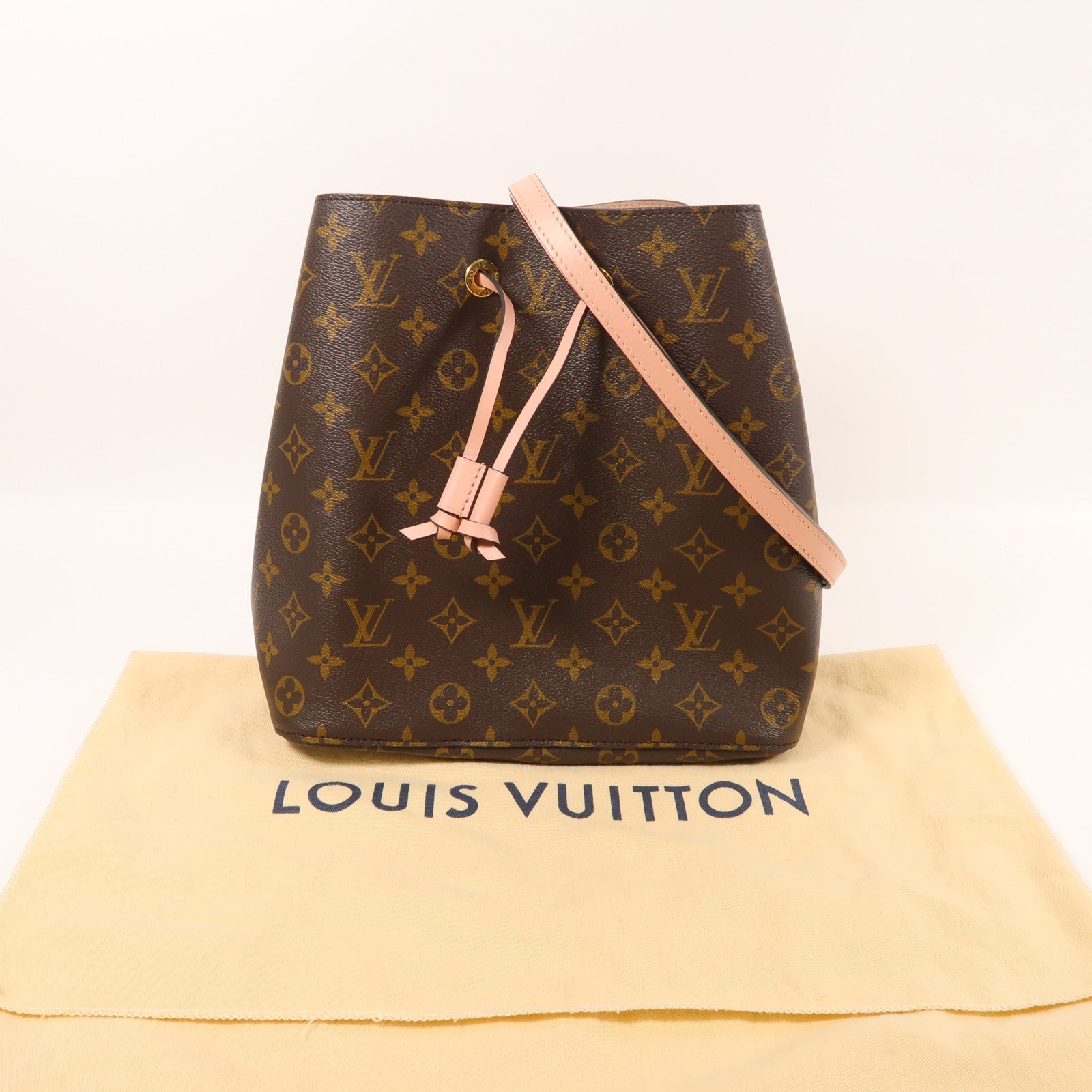 LOUIS VUITTON LV GHW Neo Noe 2way Shoulder Bag M44022 Monogram Brown Pink