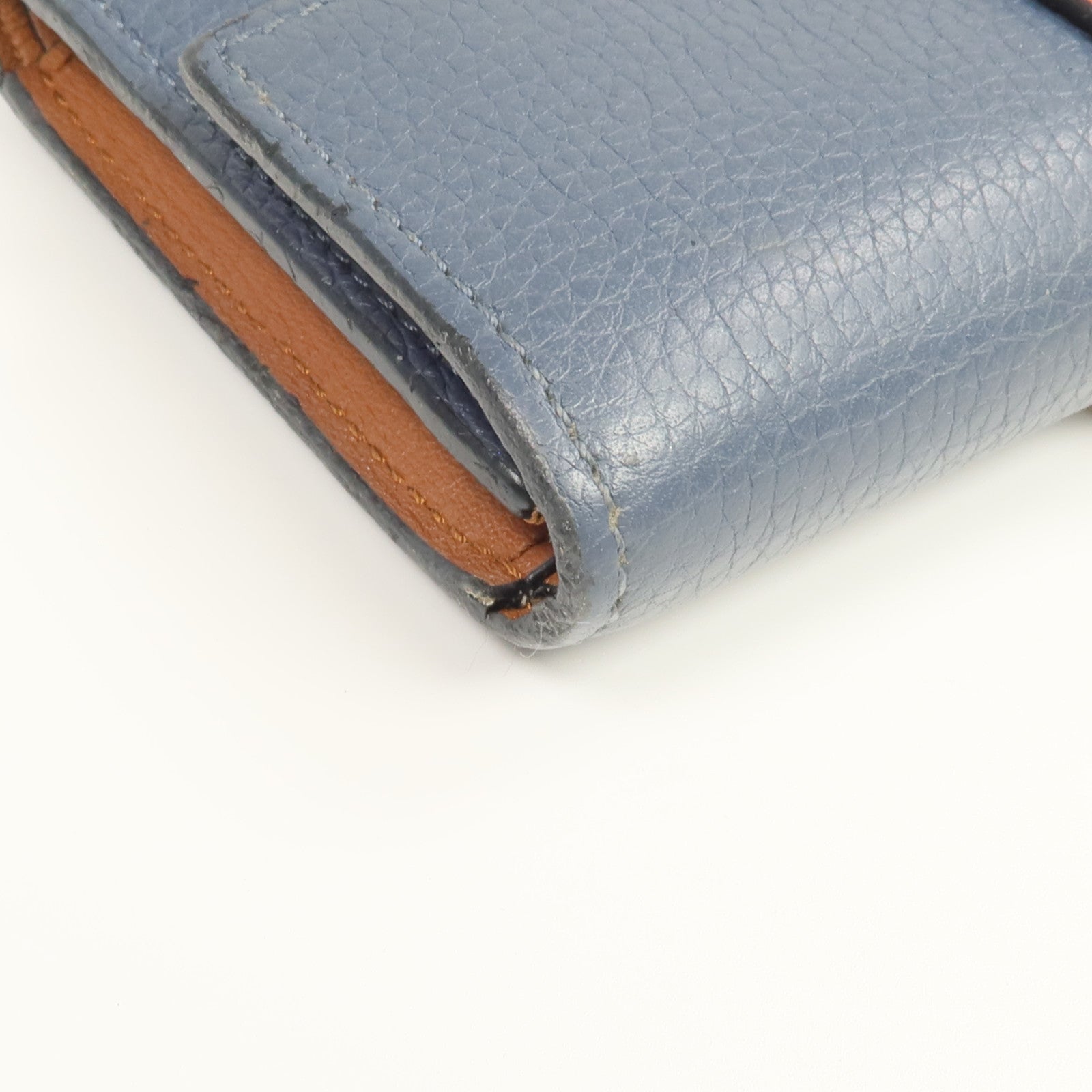LOEWE 牛皮皮革Wallet銀扣錢包