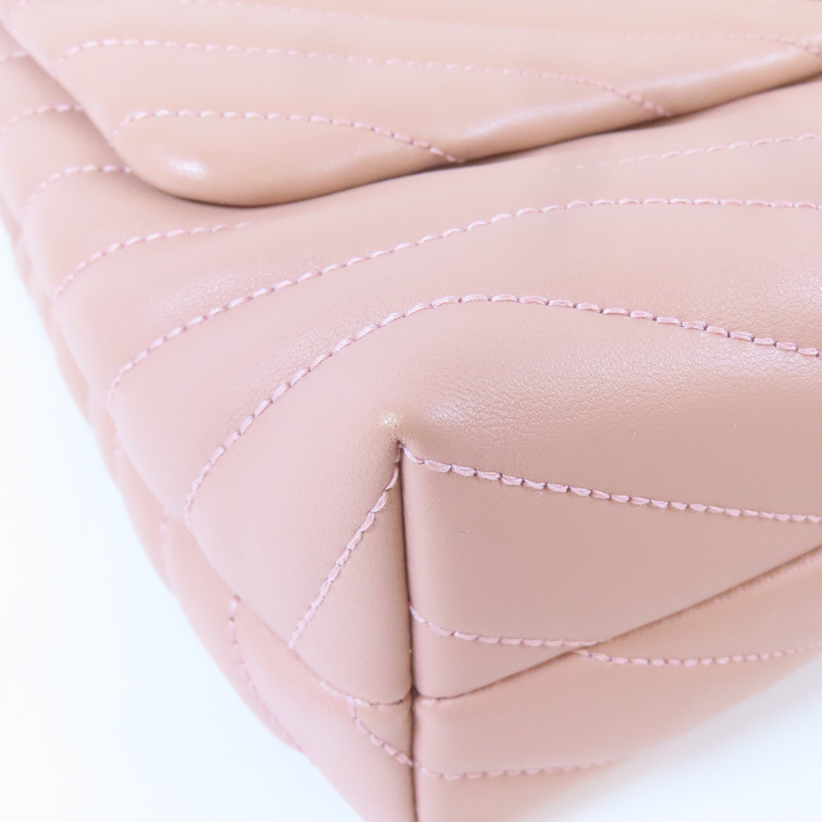 Tory Burch 【激減優惠】納帕皮革Kira Chevron Convertible Shoulder Bag金扣鏈帶肩背袋粉紅色