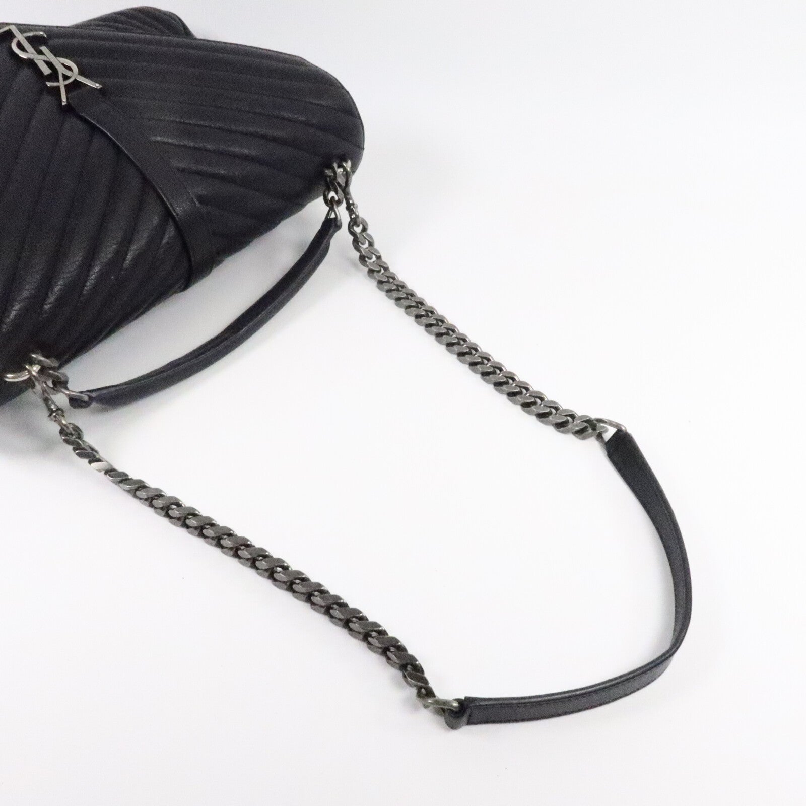 SAINT LAURENT 牛皮皮革College Large鏈帶手挽肩背兩用袋