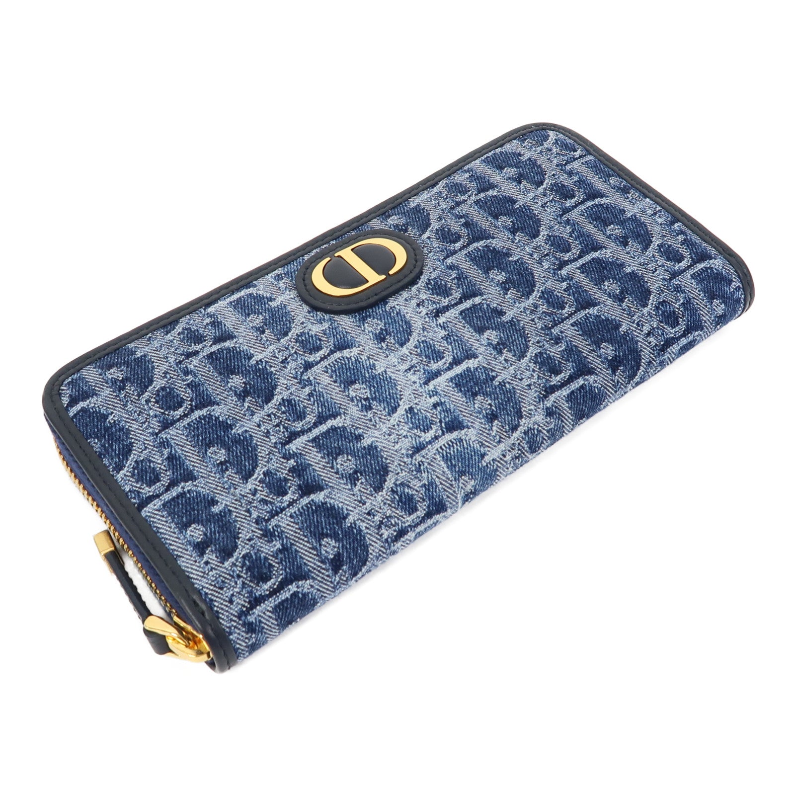 Dior 【激減優惠】帆布Zipper Long Wallet金扣長錢包藍色