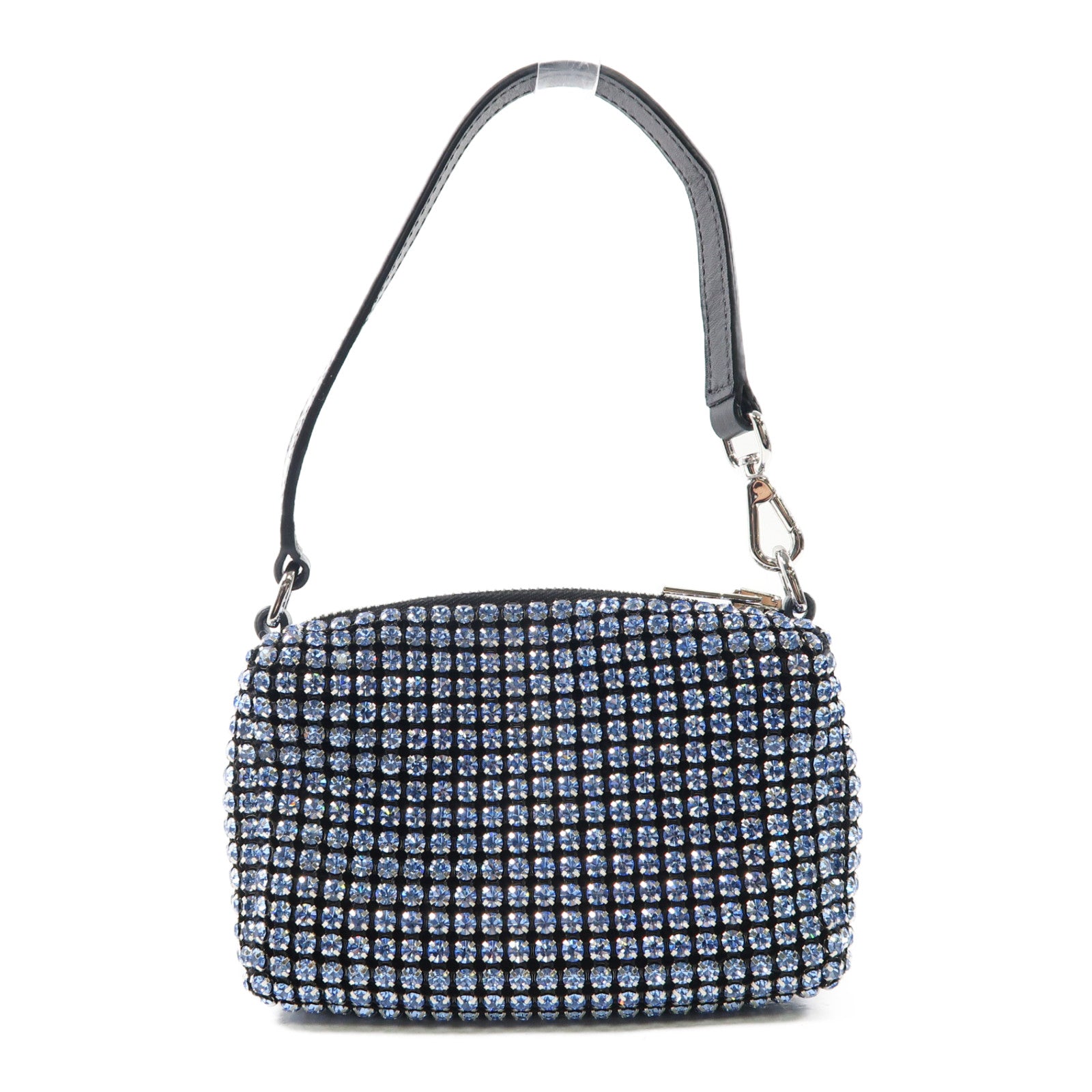 alexanderwang 帆布/水晶Alexander Wang Pouch銀扣手挽袋黑色/藍色