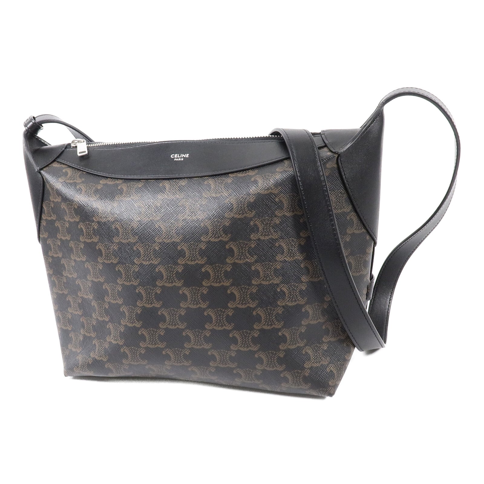 CELINE 牛皮皮革/帆布Harry Triomphe肩背袋