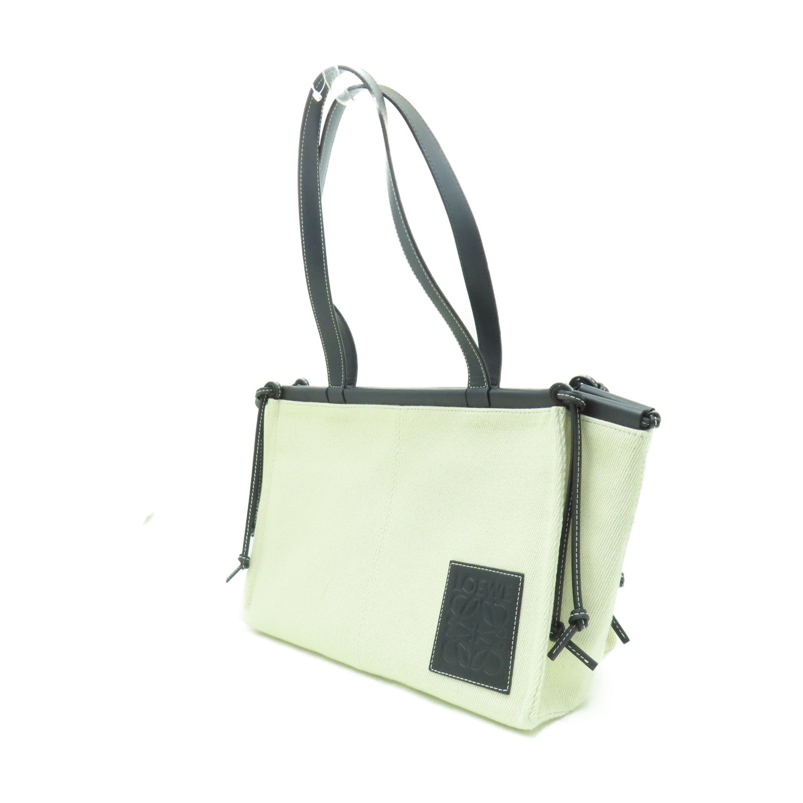 LOEWE 【清倉大減價】帆布Cushion Tote Bag肩背袋米色/黑色