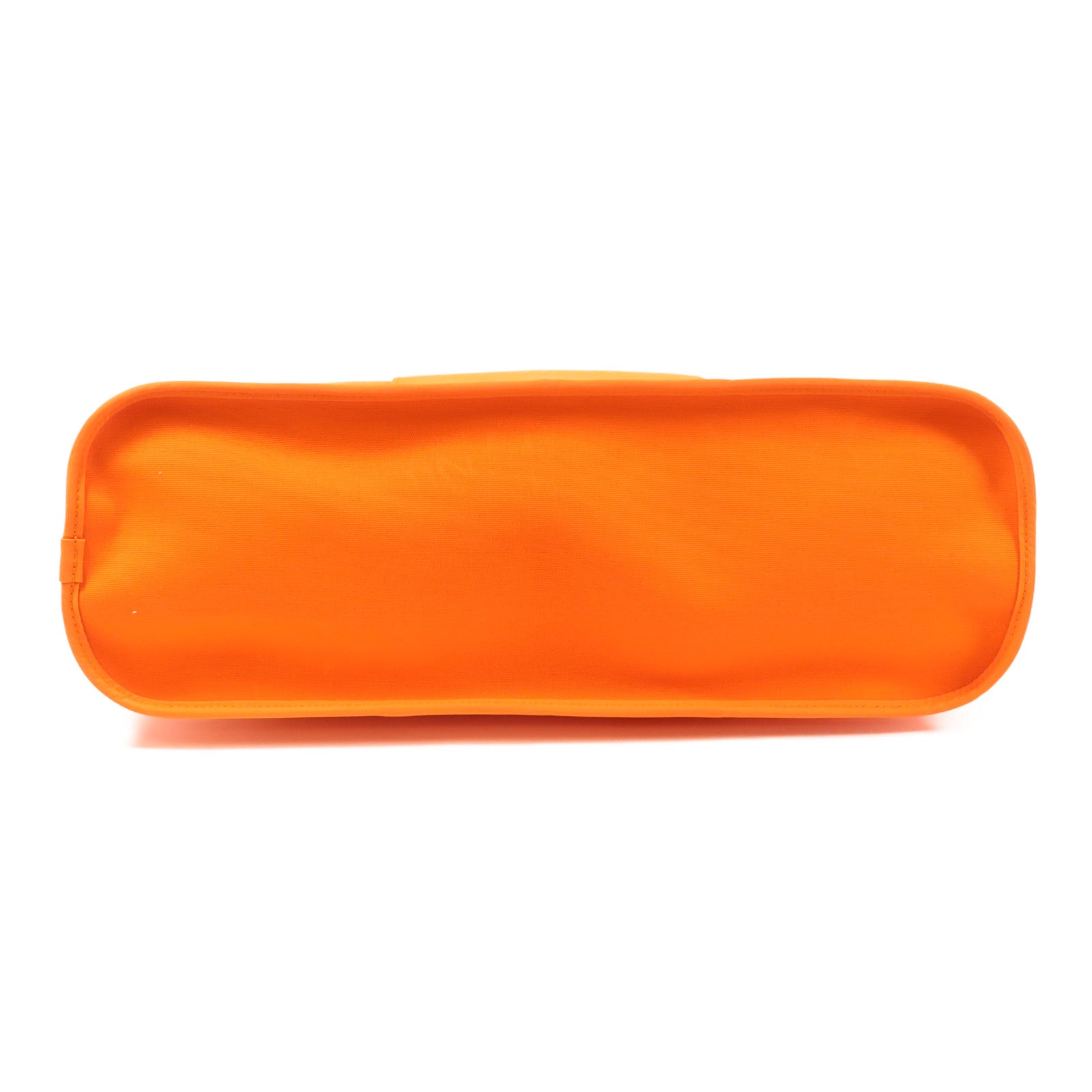 HERMES 帆布Cabag銀扣手挽肩背兩用袋Orange