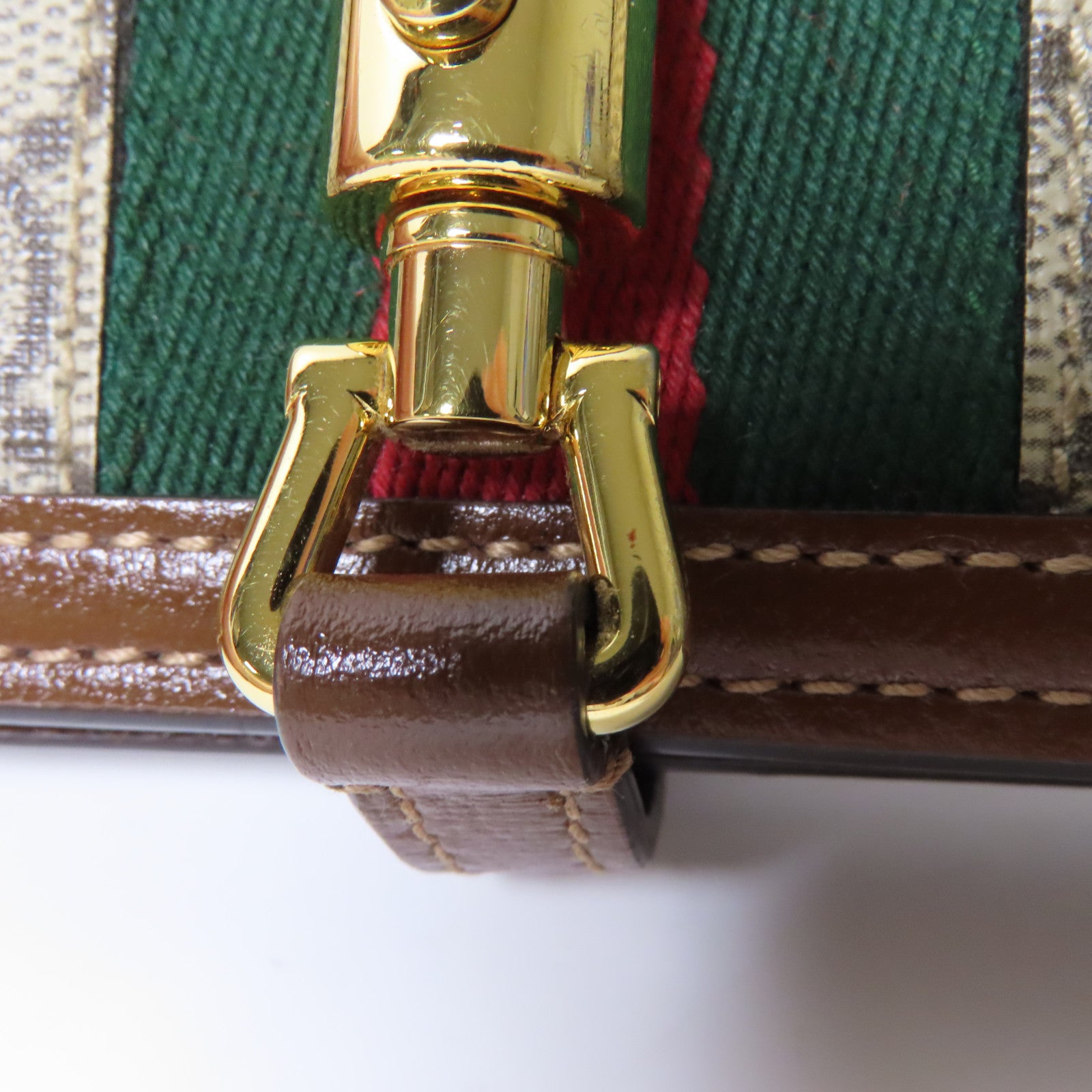 GUCCI GG Supreme帆布/皮革Jackie 1961 Card Case Wallet金扣錢包啡色/米色