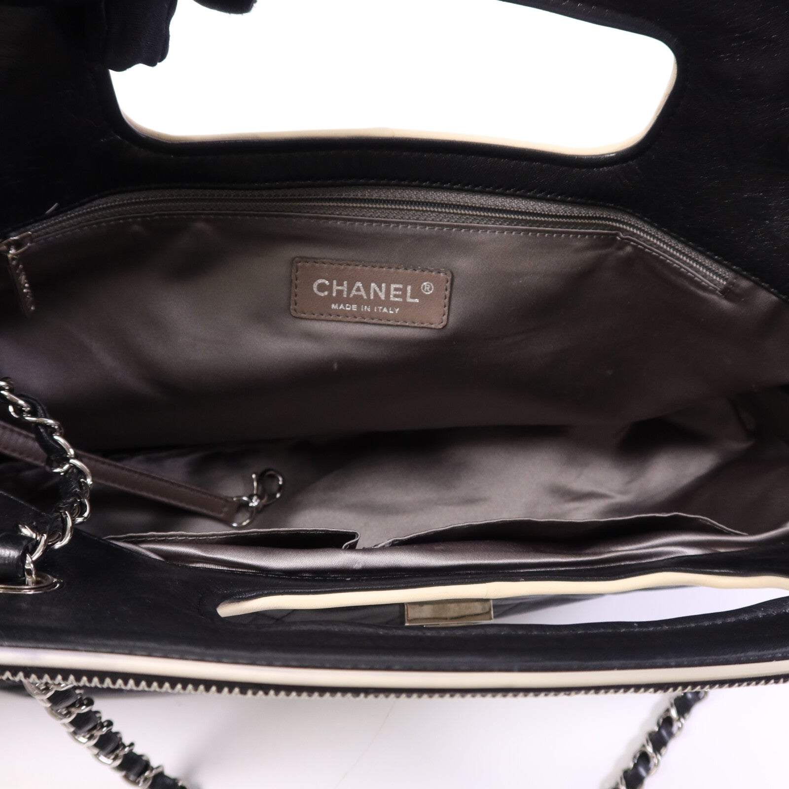 CHANEL 牛皮皮革Chain Shoulder Bag銀扣鏈帶肩背袋