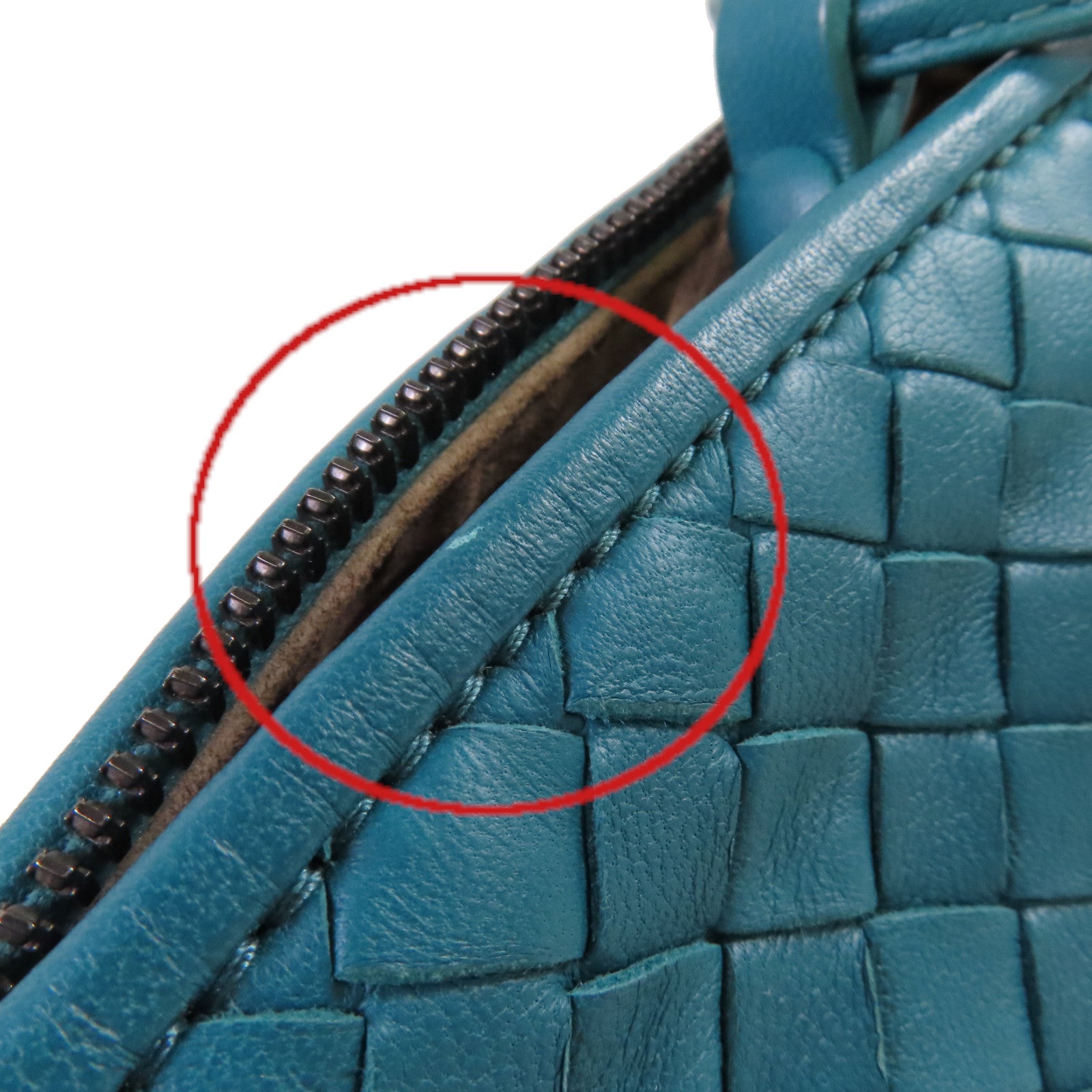 BOTTEGA VENETA 織紋皮革Shoulder Bag肩背袋湖水綠色