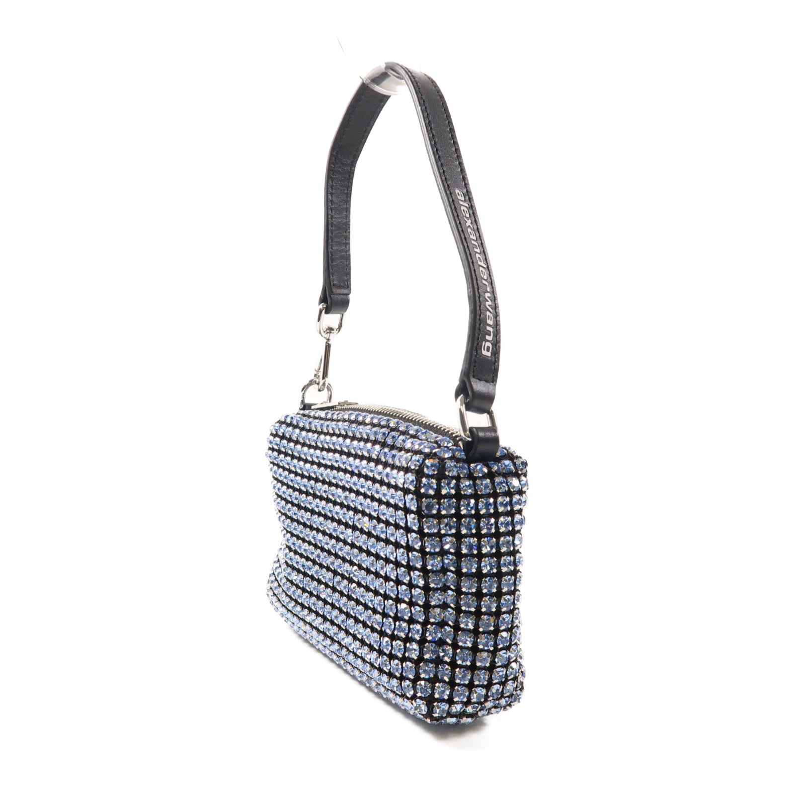 alexanderwang 帆布/水晶Alexander Wang Pouch銀扣手挽袋黑色/藍色