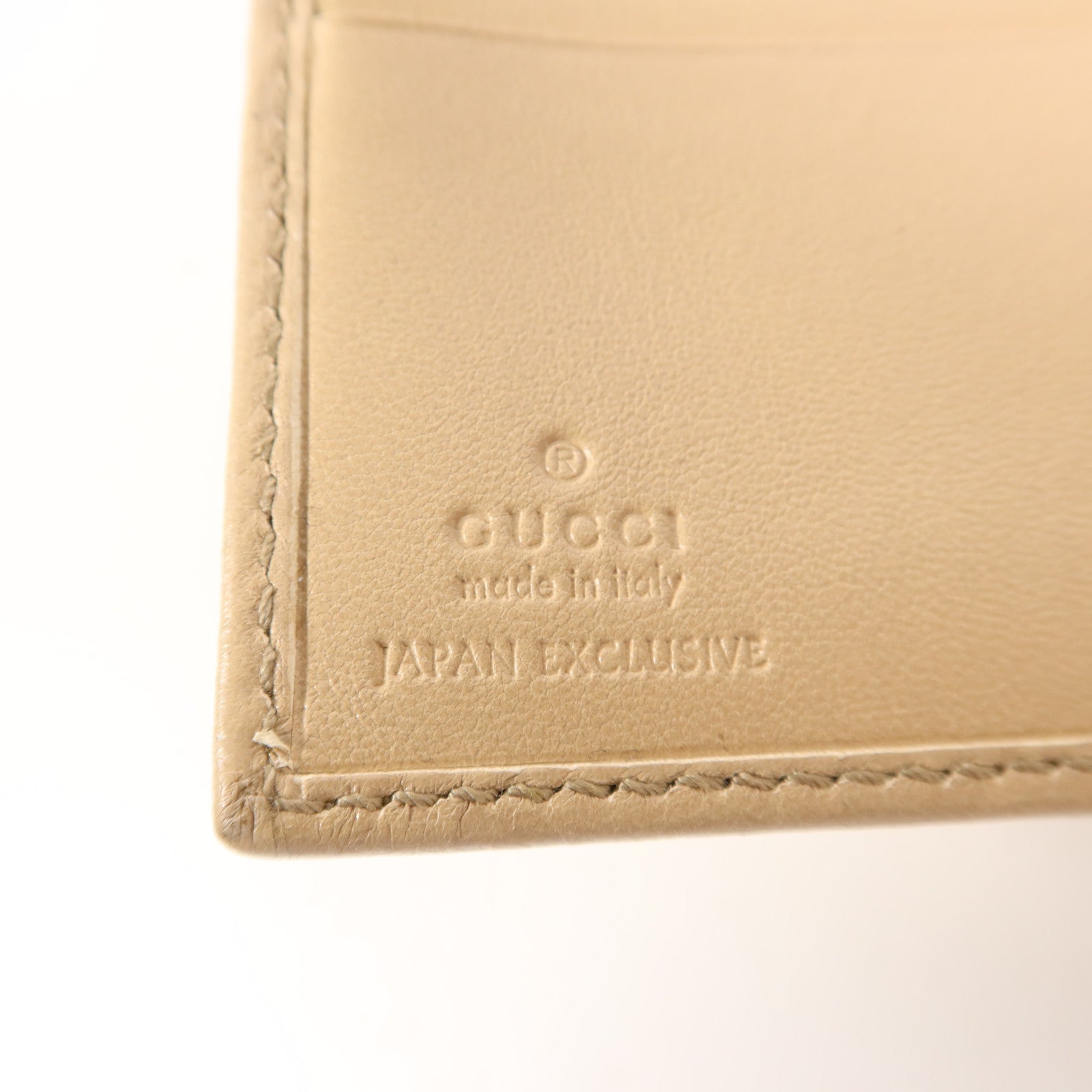 GUCCI 牛皮皮革Trifold Wallet金扣錢包