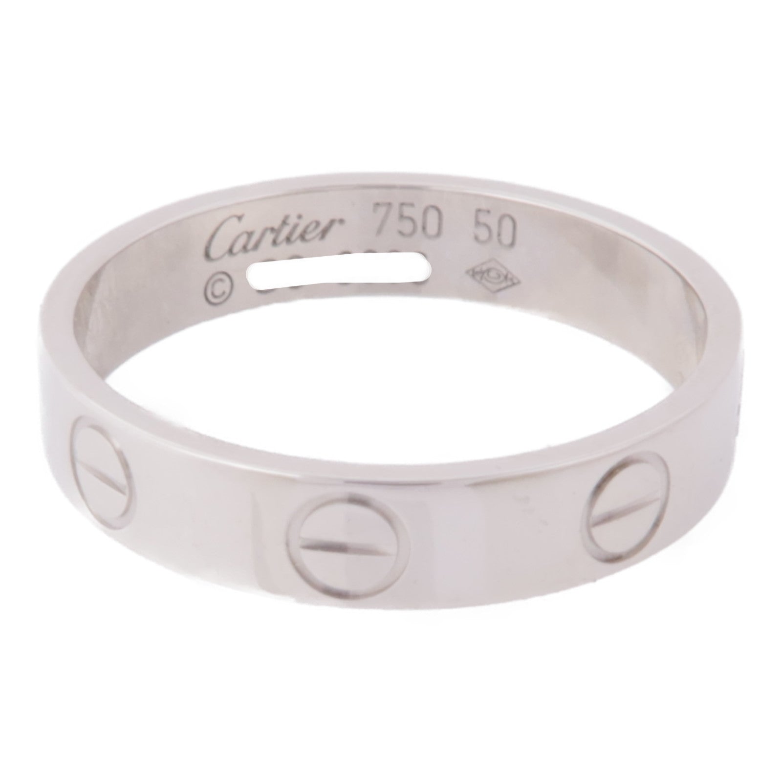 CARTIER 18K白金Love Ring戒指Cartier#50/US#5.25