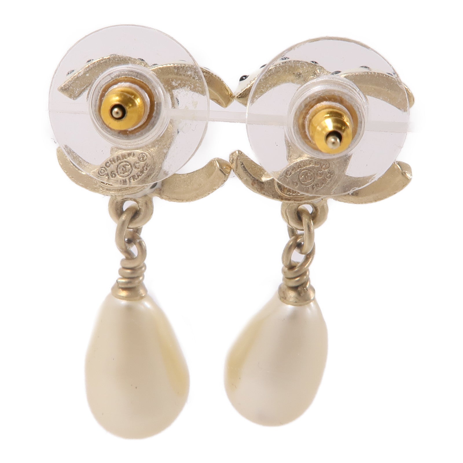 CHANEL 金屬Earrings耳環金色/白色