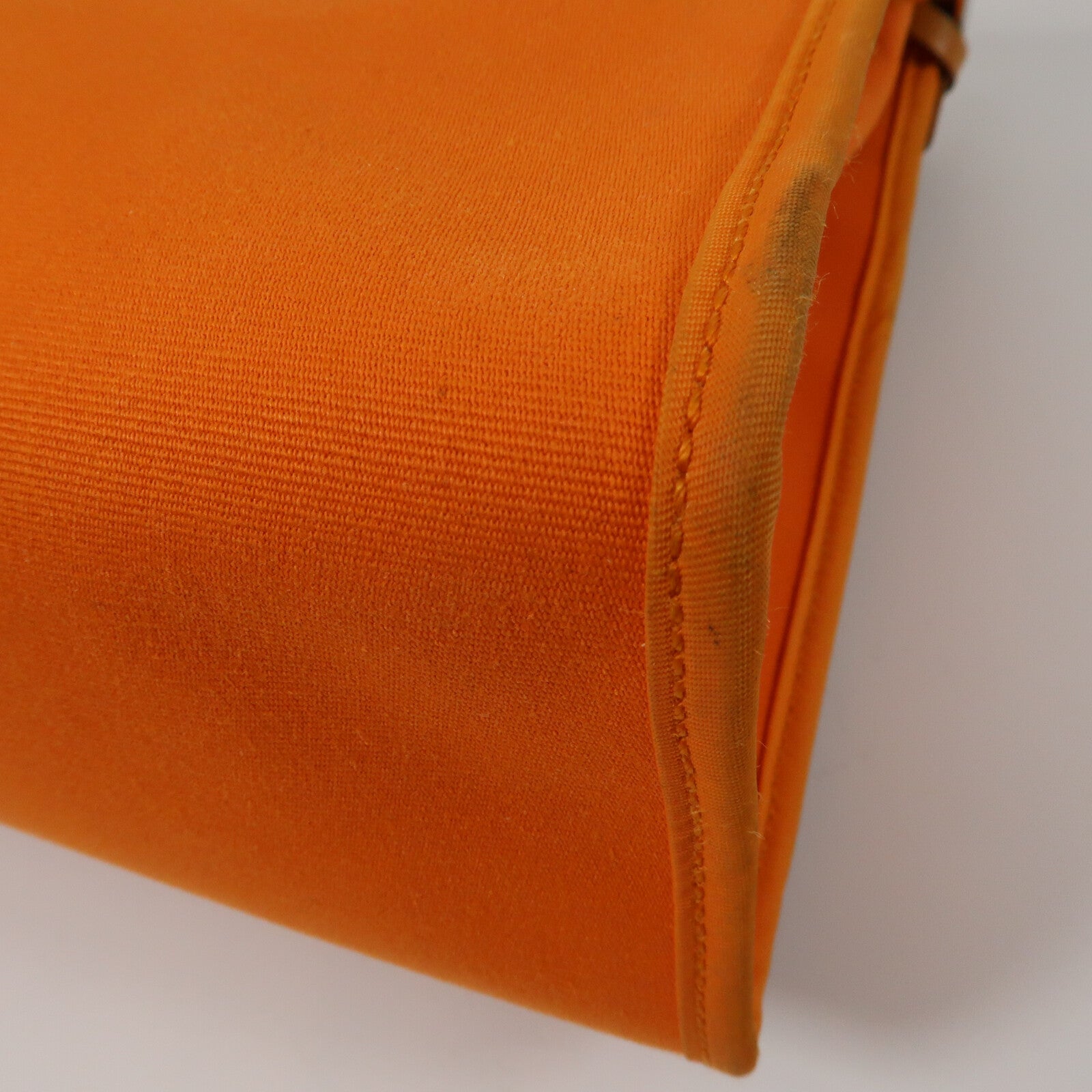 HERMES 帆布Herbag PM銀扣手挽肩背兩用袋Orange