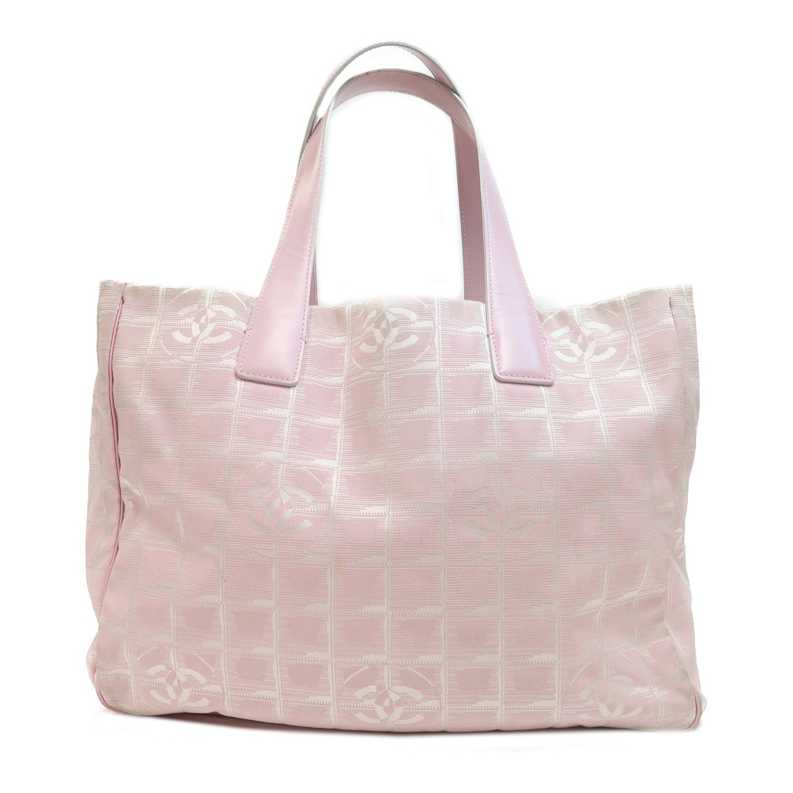 CHANEL 【激減優惠】尼龍New Travel Line Tote Bag金扣手挽袋粉紅色