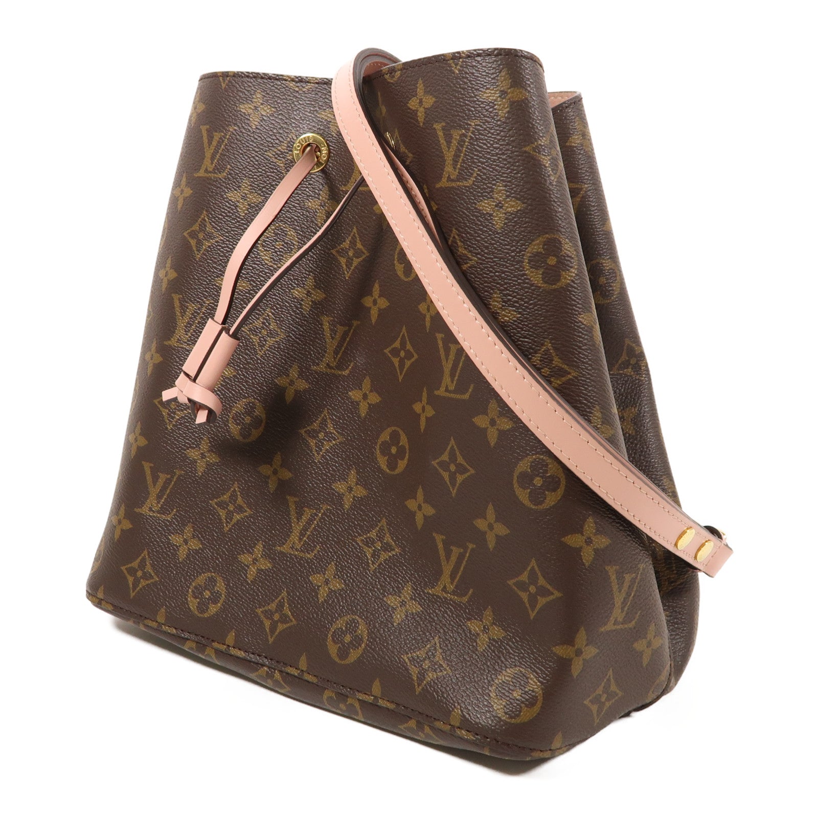 LOUIS VUITTON LV GHW Neo Noe 2way Shoulder Bag M44022 Monogram Brown Pink