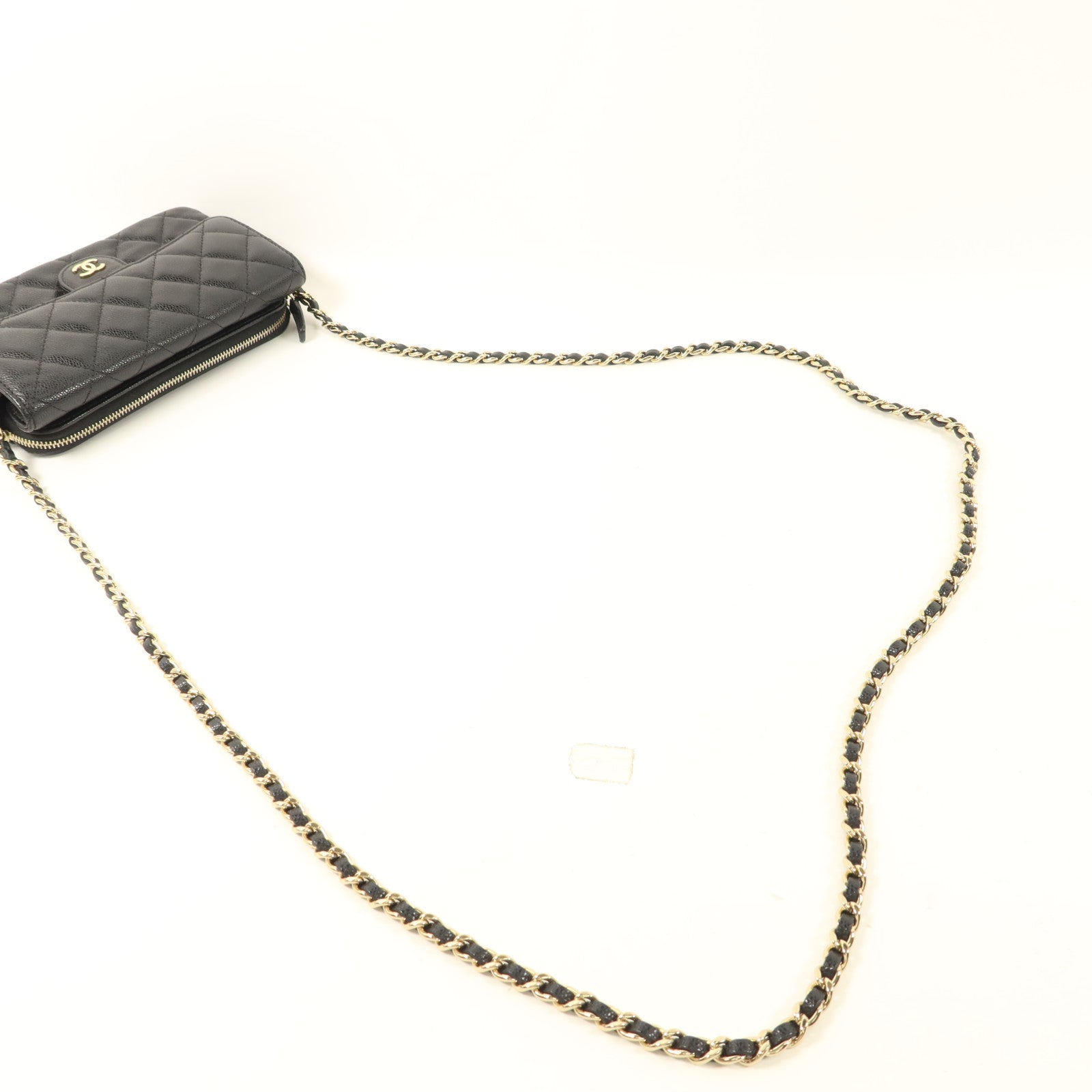 CHANEL 牛皮皮革Phone Case Bag金扣鏈帶肩背袋