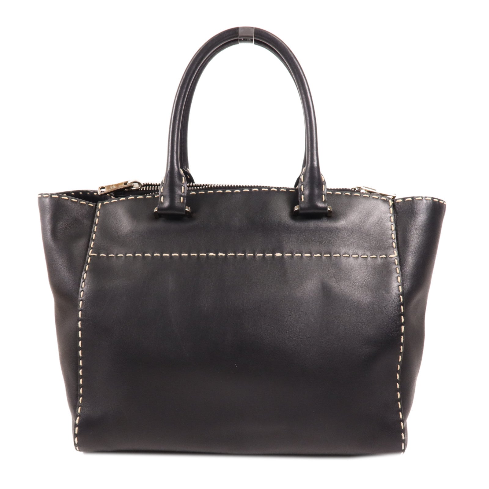 PRADA 牛皮皮革Hand Bag銀扣手挽肩背兩用袋