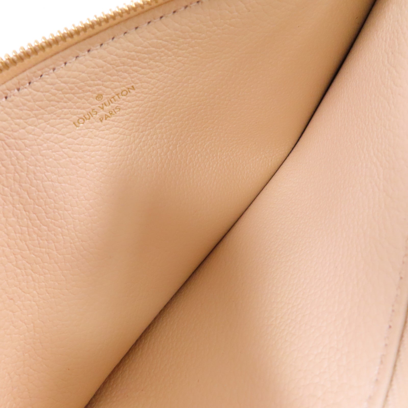 LOUIS VUITTON Monogram Empreinte Felicie Pochette Chain Shoulder Bag金扣鏈帶肩背袋米白色