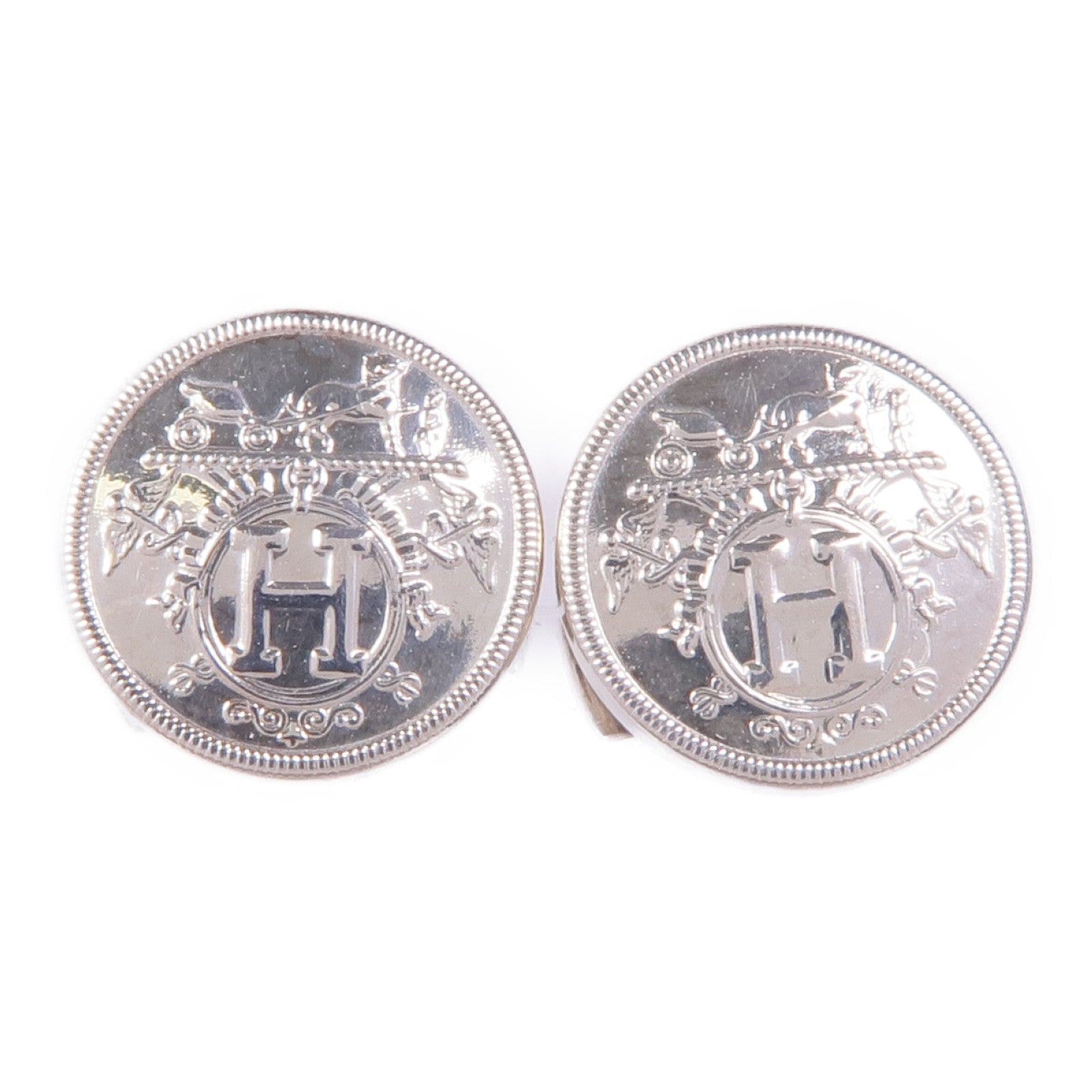 HERMES 925純銀Ex-Libris耳環