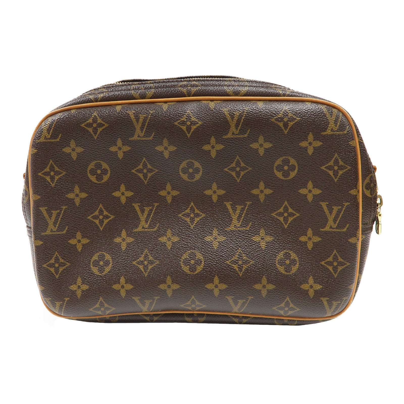 LOUIS VUITTON Monogram Reporter PM金扣肩背袋啡色