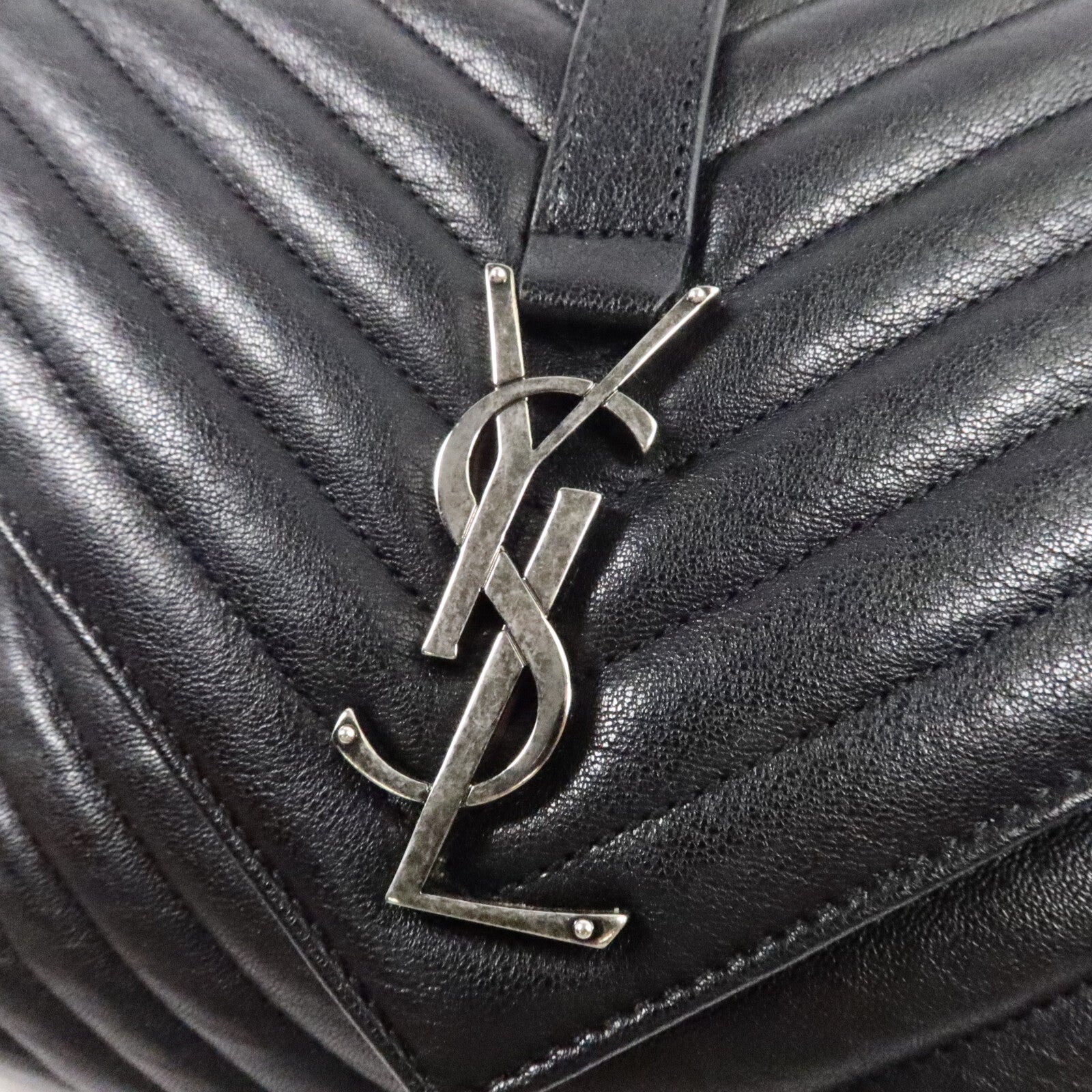 SAINT LAURENT 牛皮皮革College Large鏈帶手挽肩背兩用袋