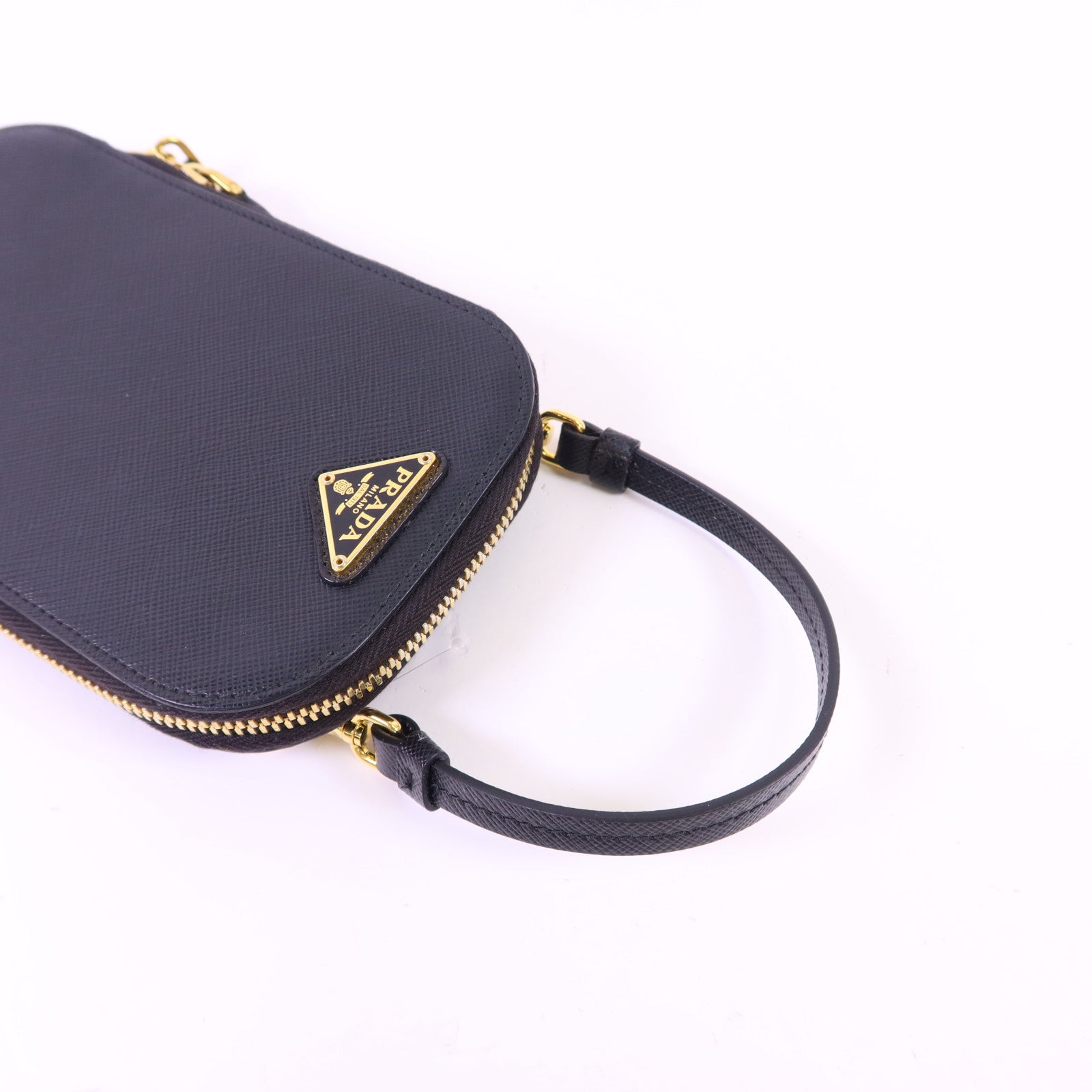 PRADA 牛皮皮革Saffiano Phone Case金扣手挽袋