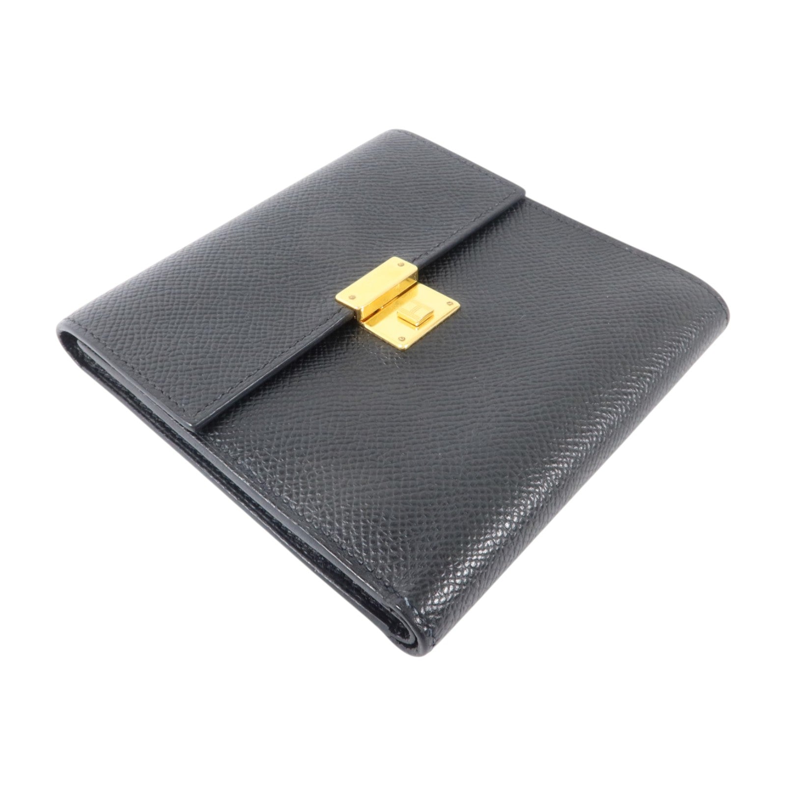 HERMES Epsom皮革Clic 12 Wallet金扣錢包Noir