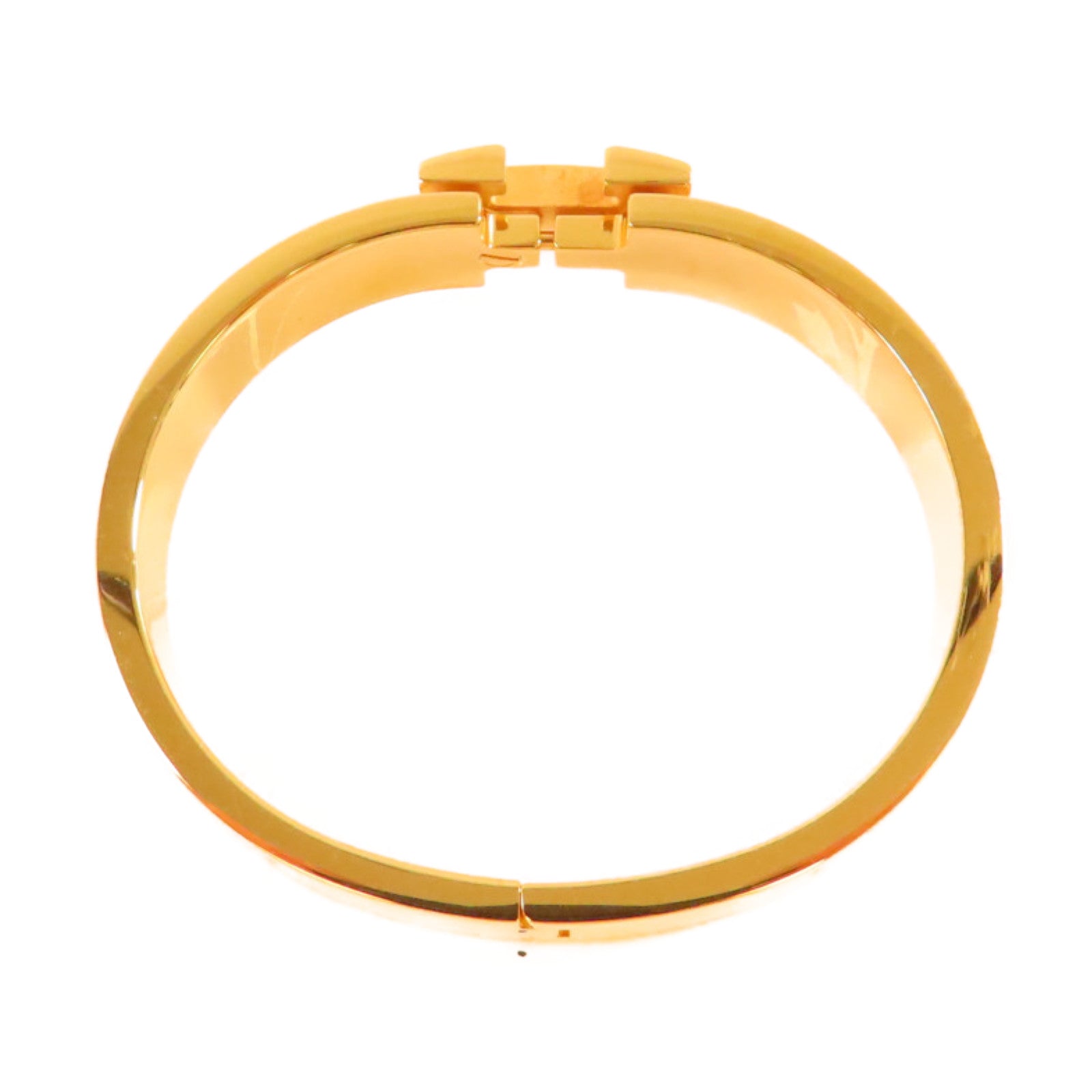 HERMES 金屬/琺瑯Clic H Bracelet手鐲白色/藍色/啡色/金色