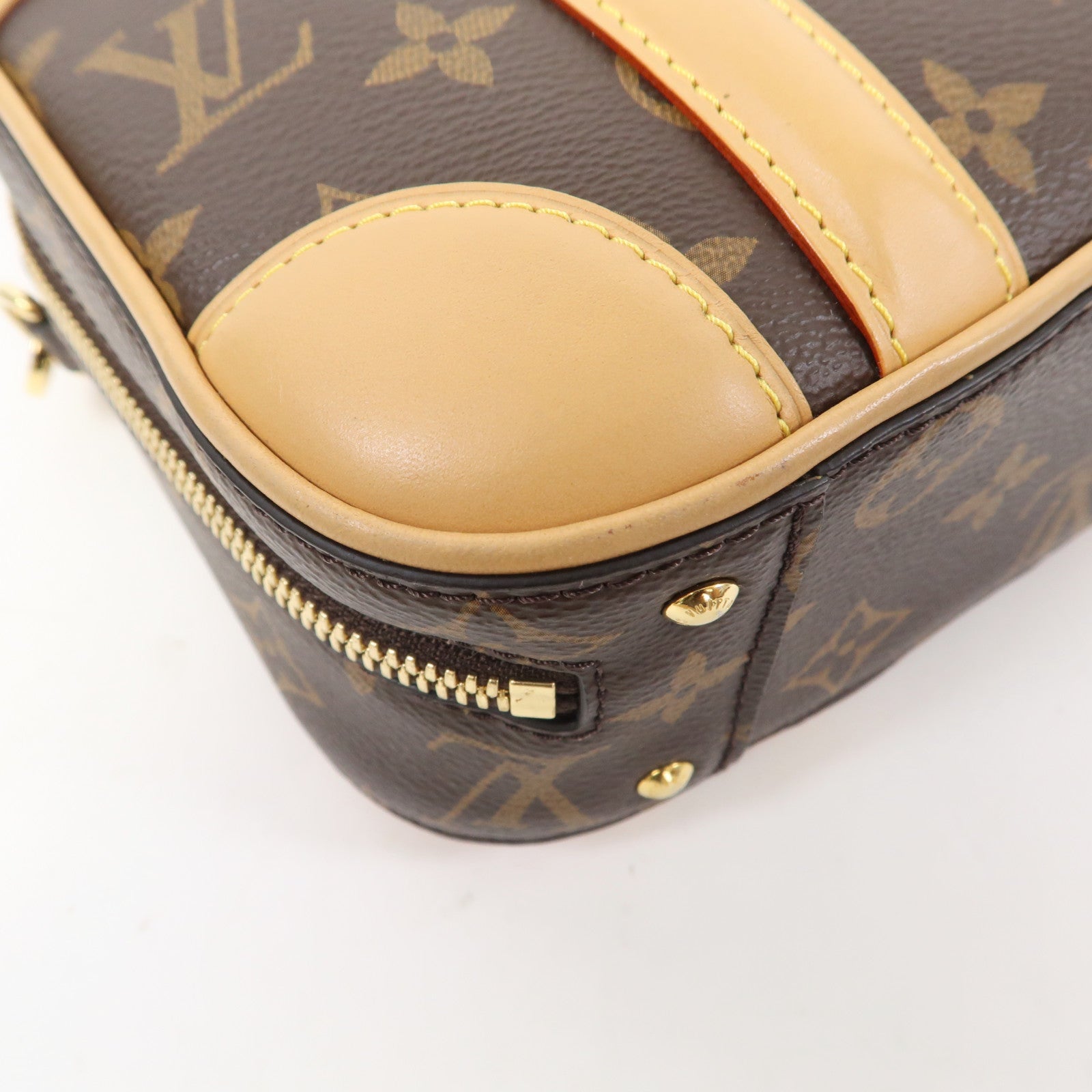 LOUIS VUITTON Monogram Valisette BB金扣手挽肩背兩用袋啡色