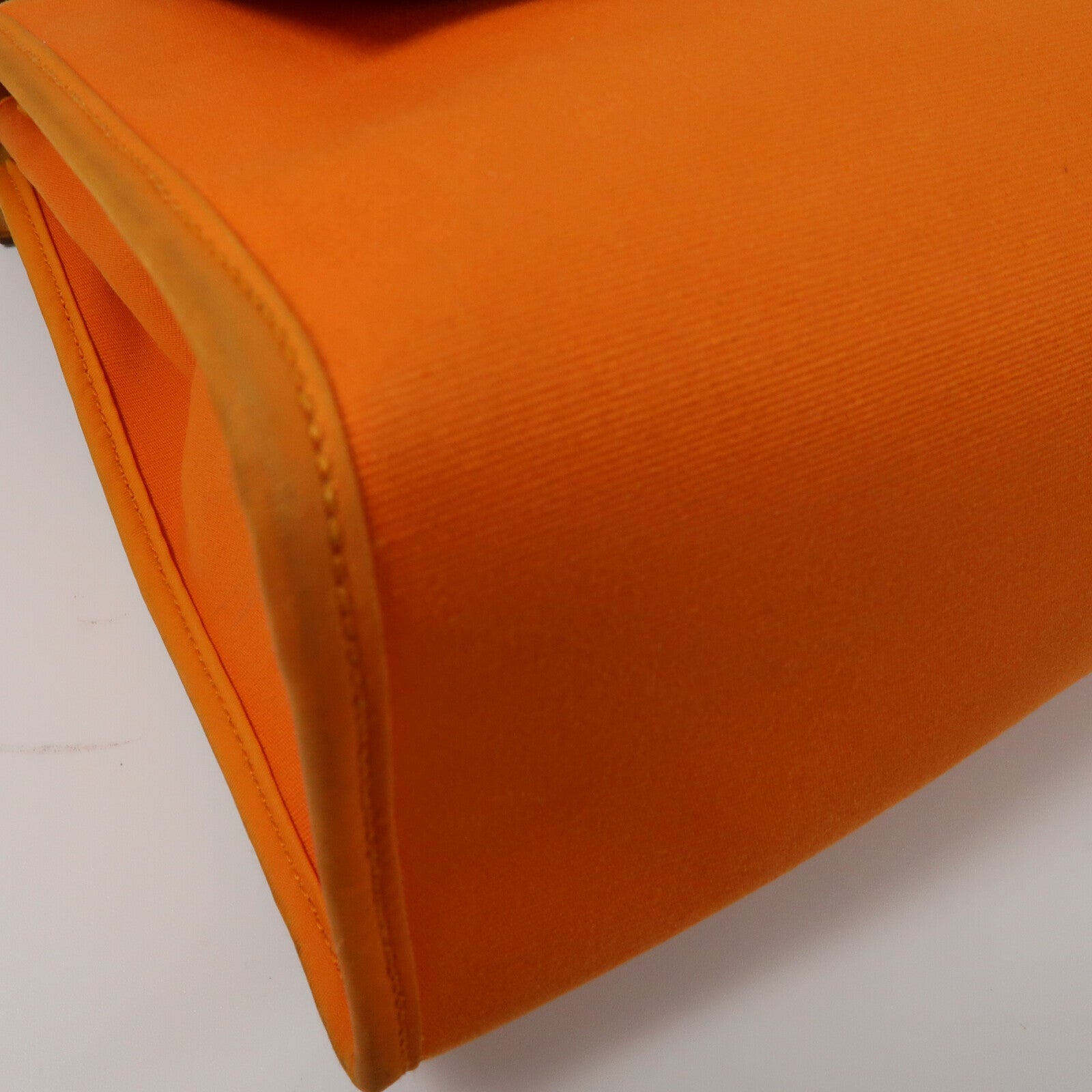 HERMES 帆布Herbag PM銀扣手挽肩背兩用袋Orange