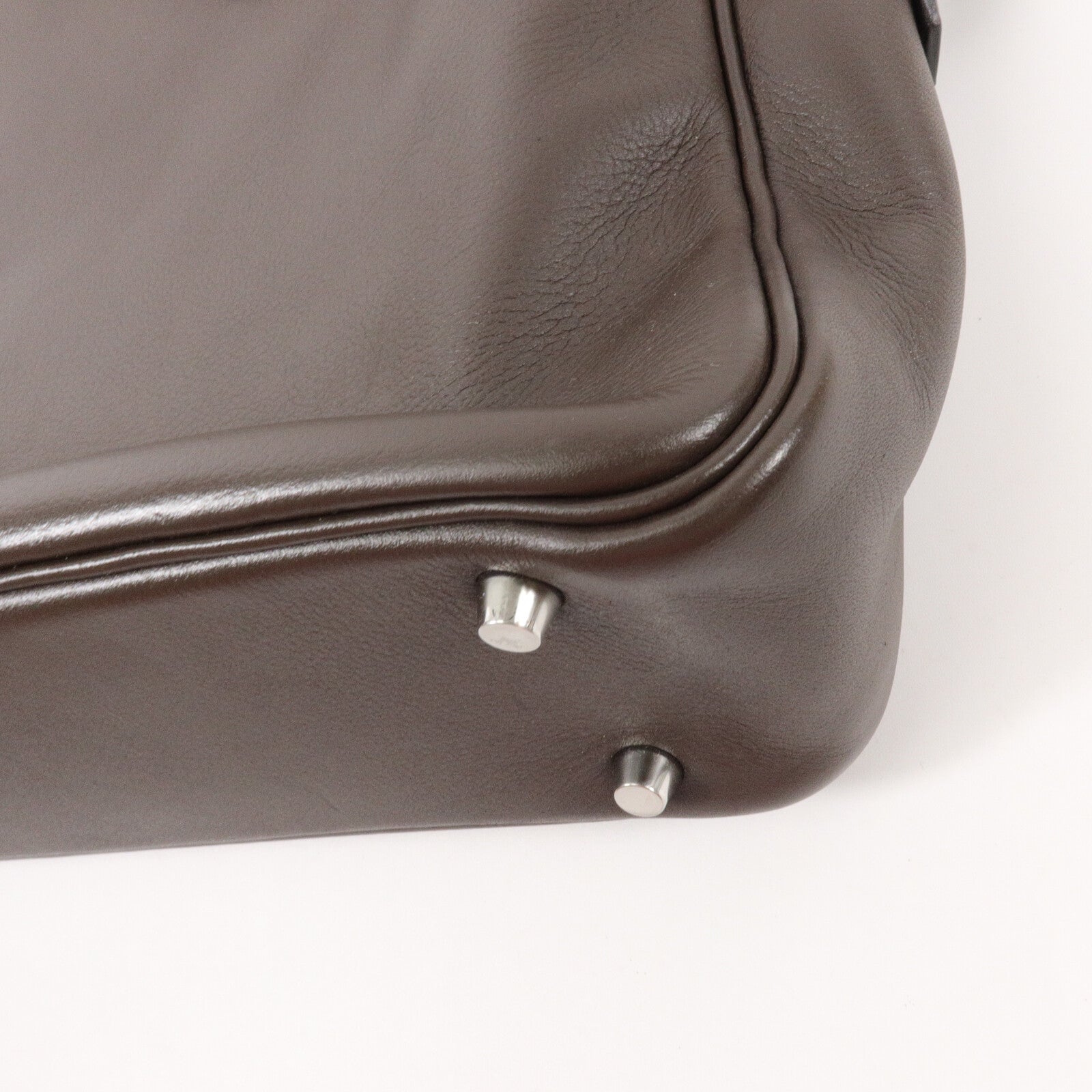 HERMES Evergrain皮革Plume Briefcase手挽袋Chocolate