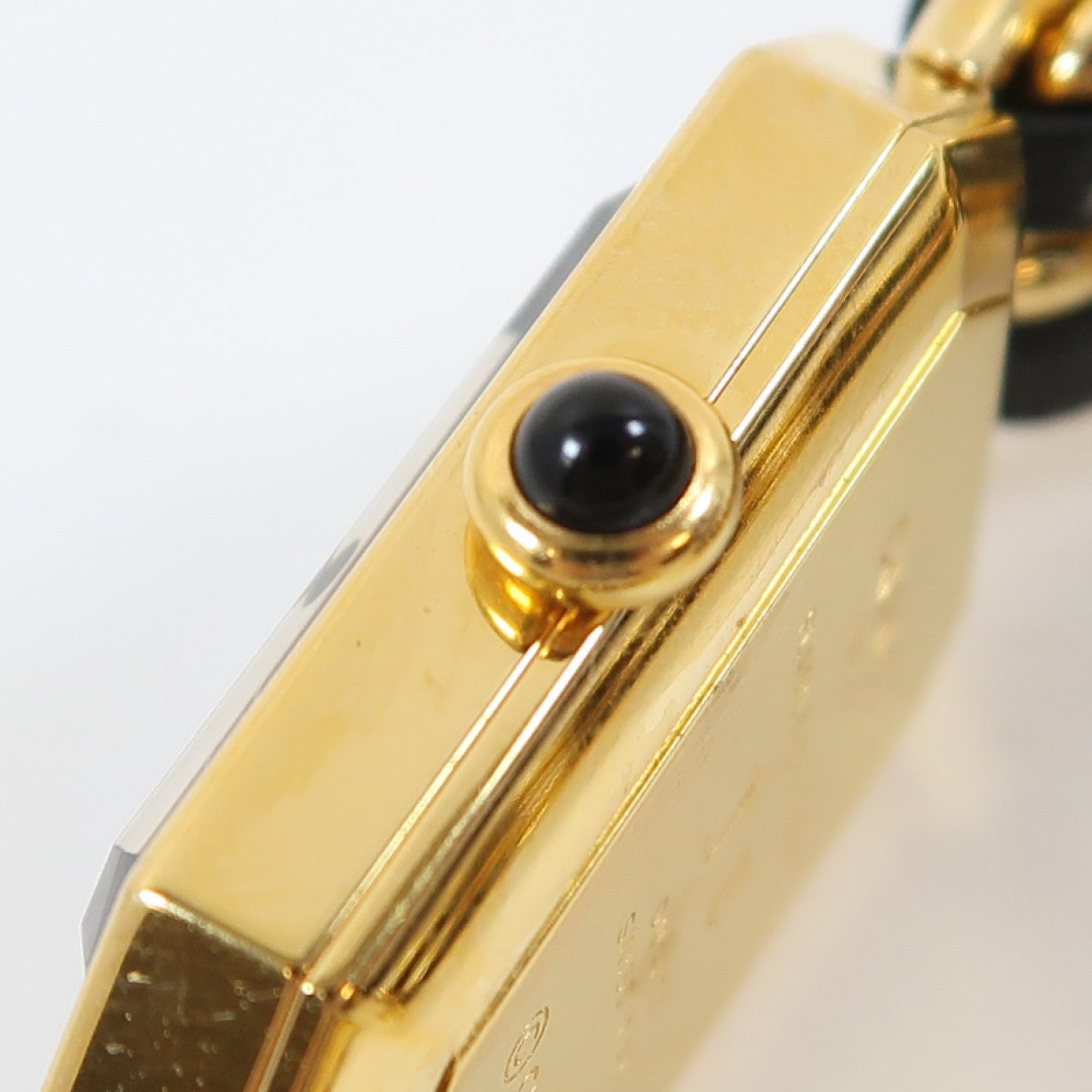 CHANEL Premiere鍍金/皮革帶手錶石英機芯黑色
