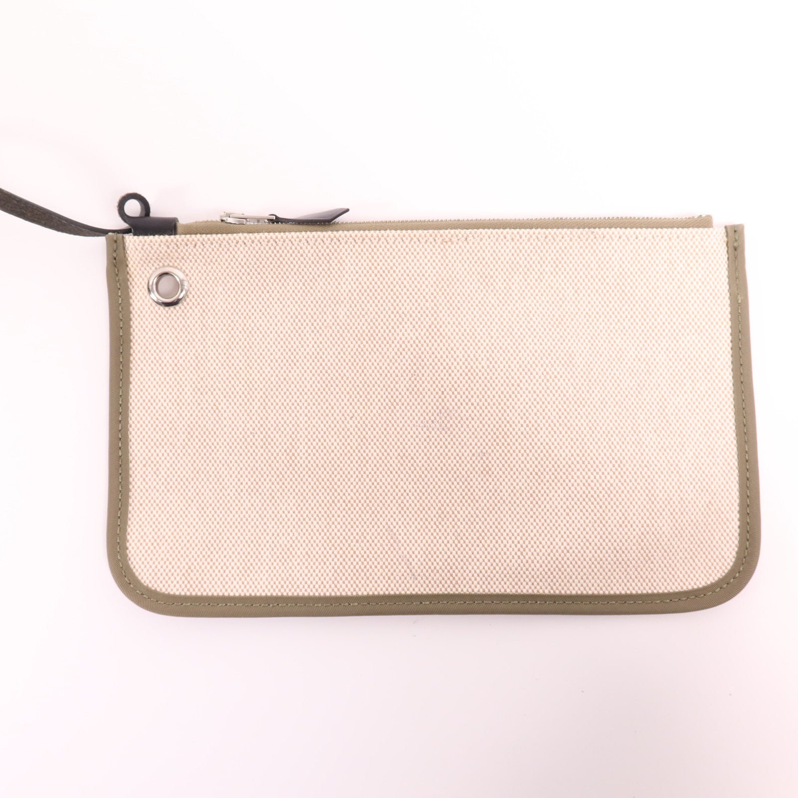 HERMES 塗層帆布Herbag PM銀扣手挽肩背兩用袋Lichen/Noir