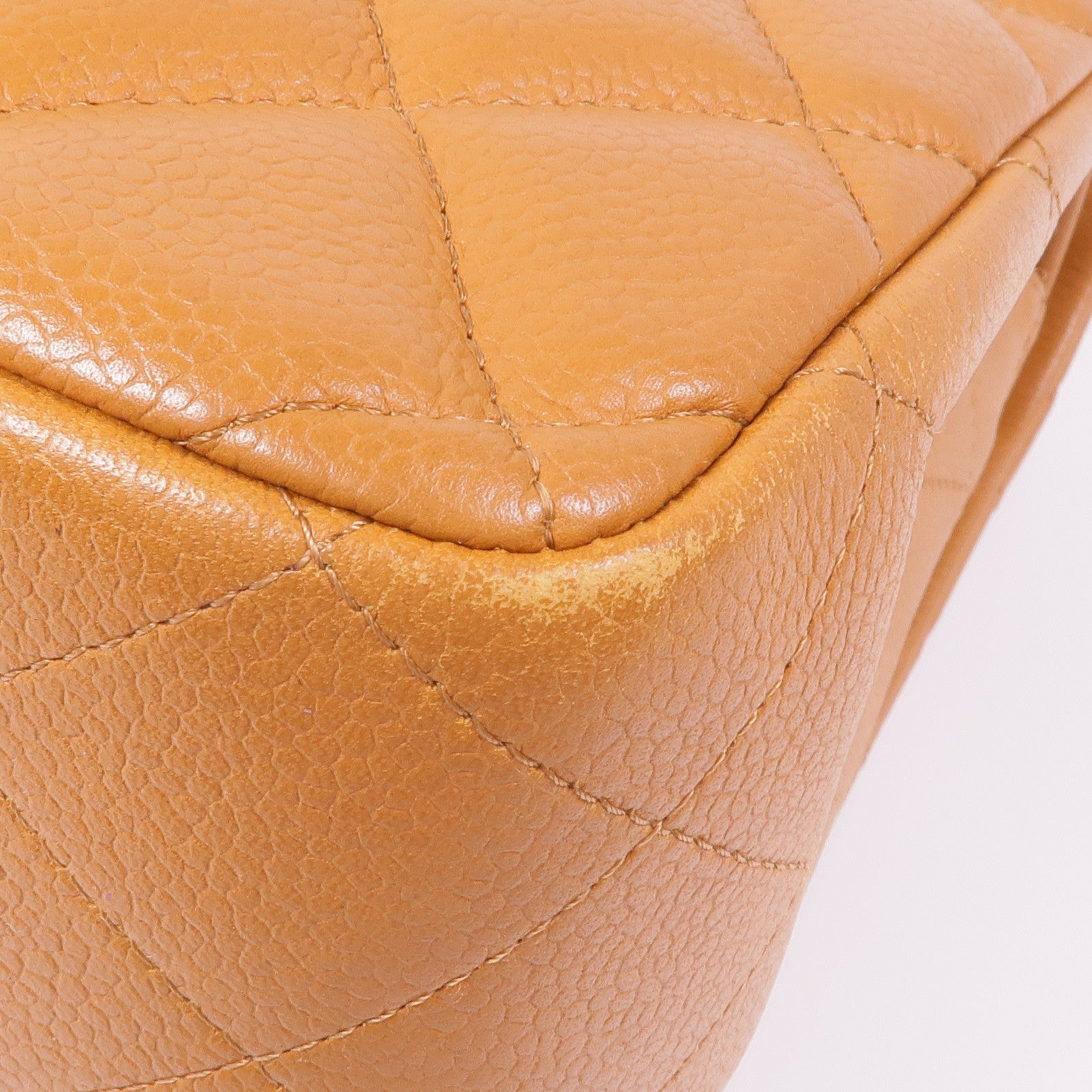 CHANEL 牛皮皮革Large Classic銀扣鏈帶肩背袋