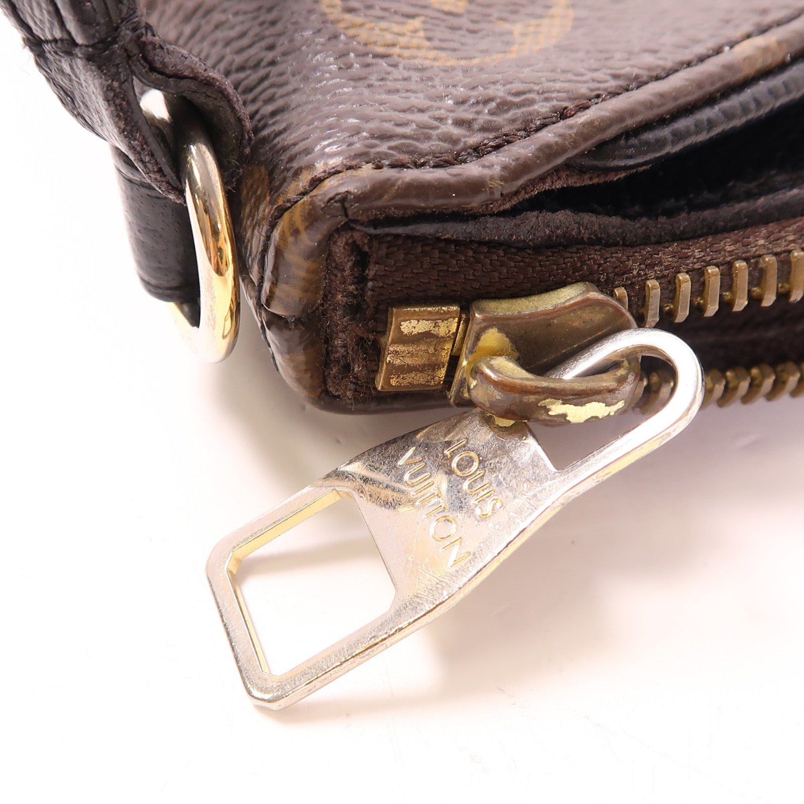 LOUIS VUITTON LV GHW Pallas Clutch Shoulder Bag M41639 Monogram Brown/Black